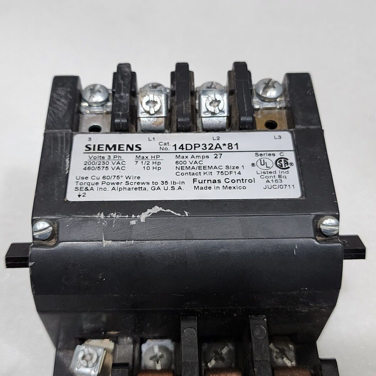 SIEMENS CAT 14DP32A-81 MANUAL MOTOR STARTER 27A 220-480V