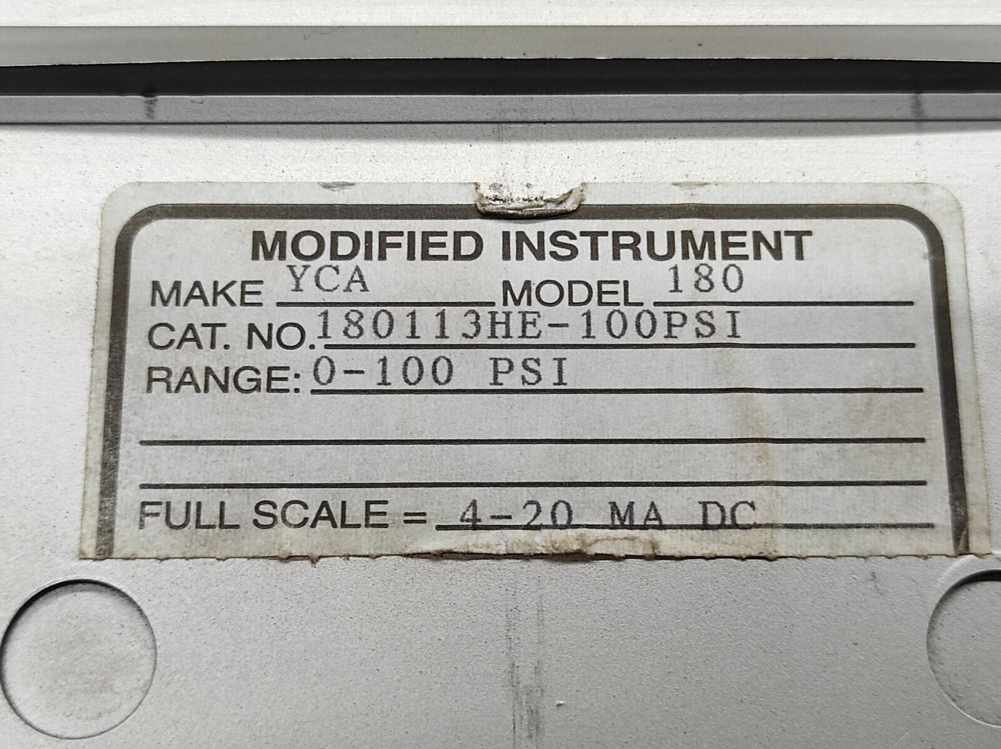 WESCHLER YCA 180 180183-HE BLANK METER