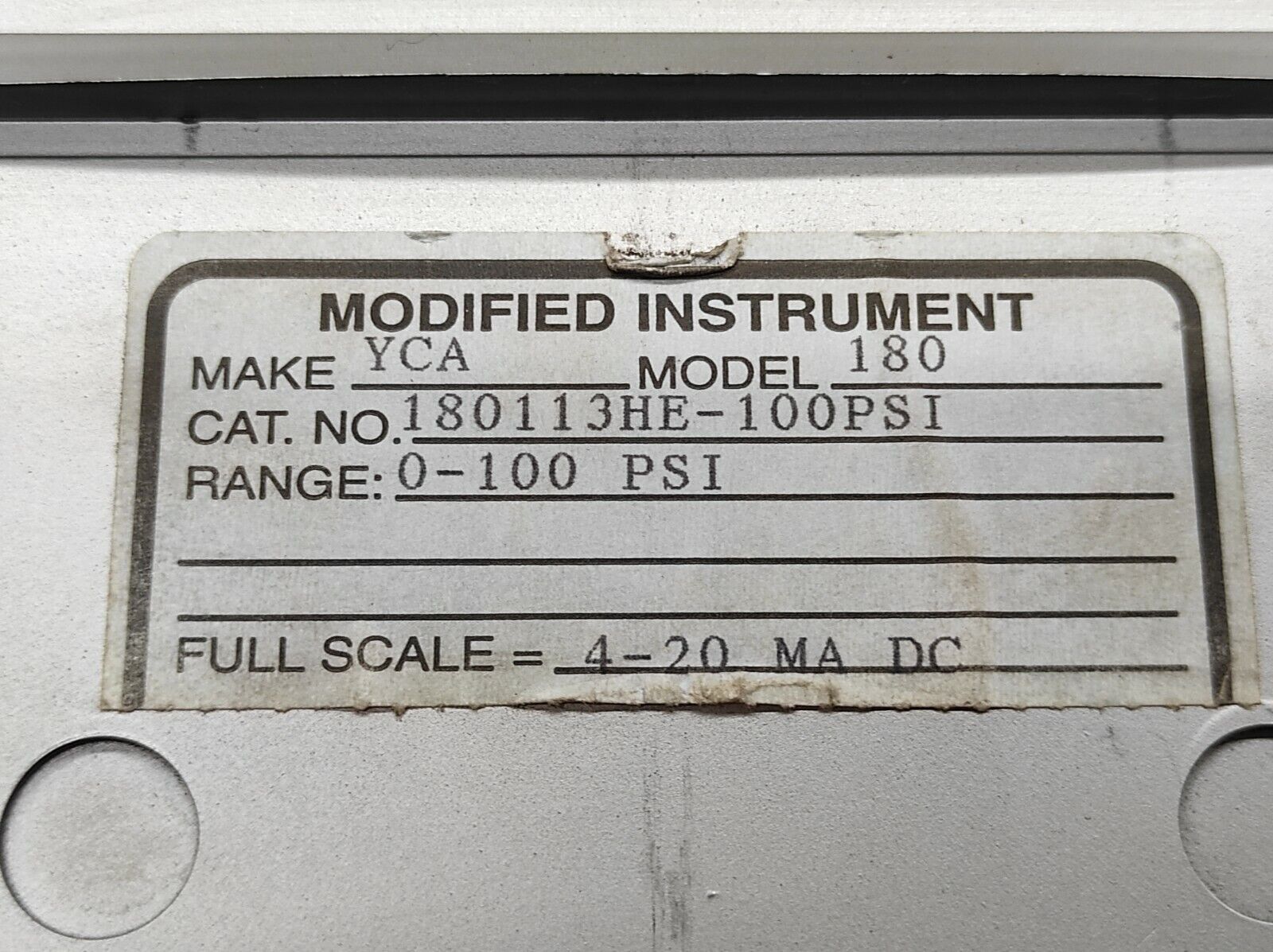 WESCHLER YCA 180 180183-HE BLANK METER