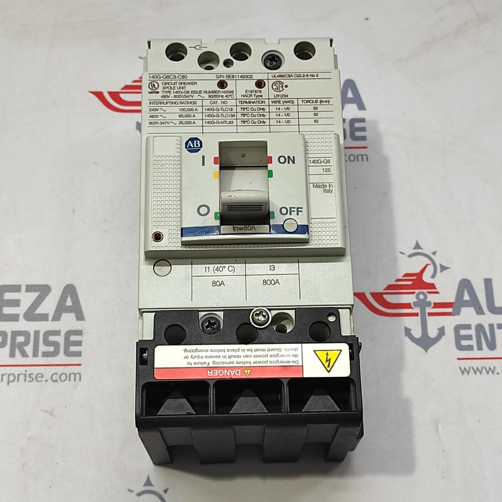 ALLEN BRADLEY 140G-G6C3-C80 CIRCUIT BREAKER 80A 3-POLE