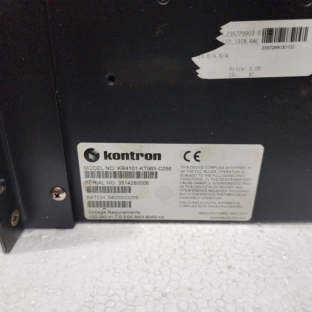 KONTRON KR4101-KT965-C056 100-240V CAMERON 235729903-01-02