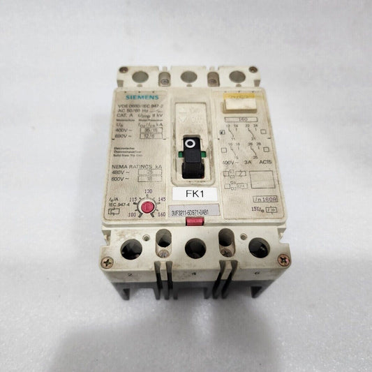 SIEMENS 3VF3211-5DS71-0AB1 INDUSTRIAL CIRCUIT BREAKER 100-160A OVER-CURRENT RELE