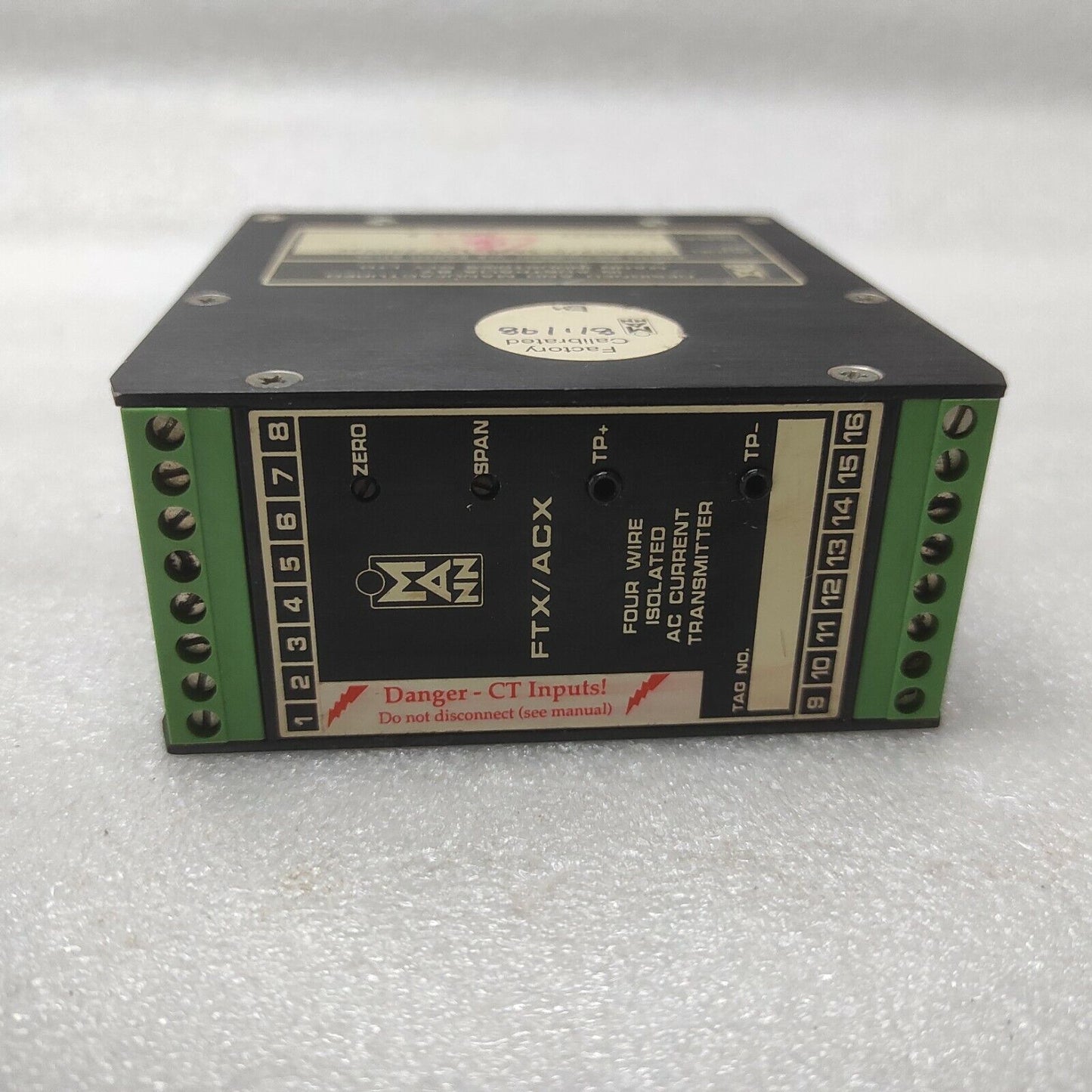 MANN FTX-ACX AC-CURRENT TRANSMITTER FTX/ACX/0-5A/0-10V/240VAC