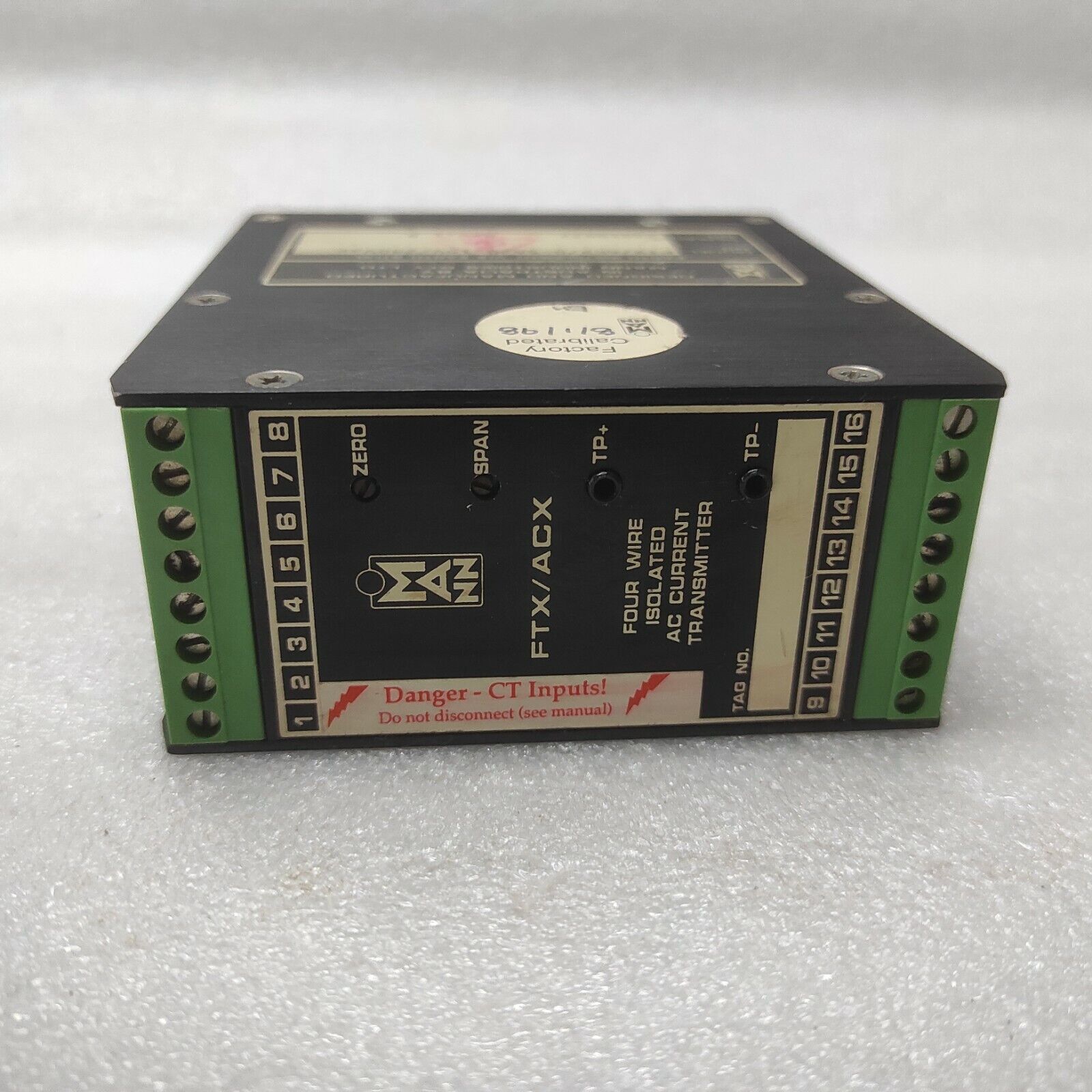 MANN FTX-ACX AC-CURRENT TRANSMITTER FTX/ACX/0-5A/0-10V/240VAC