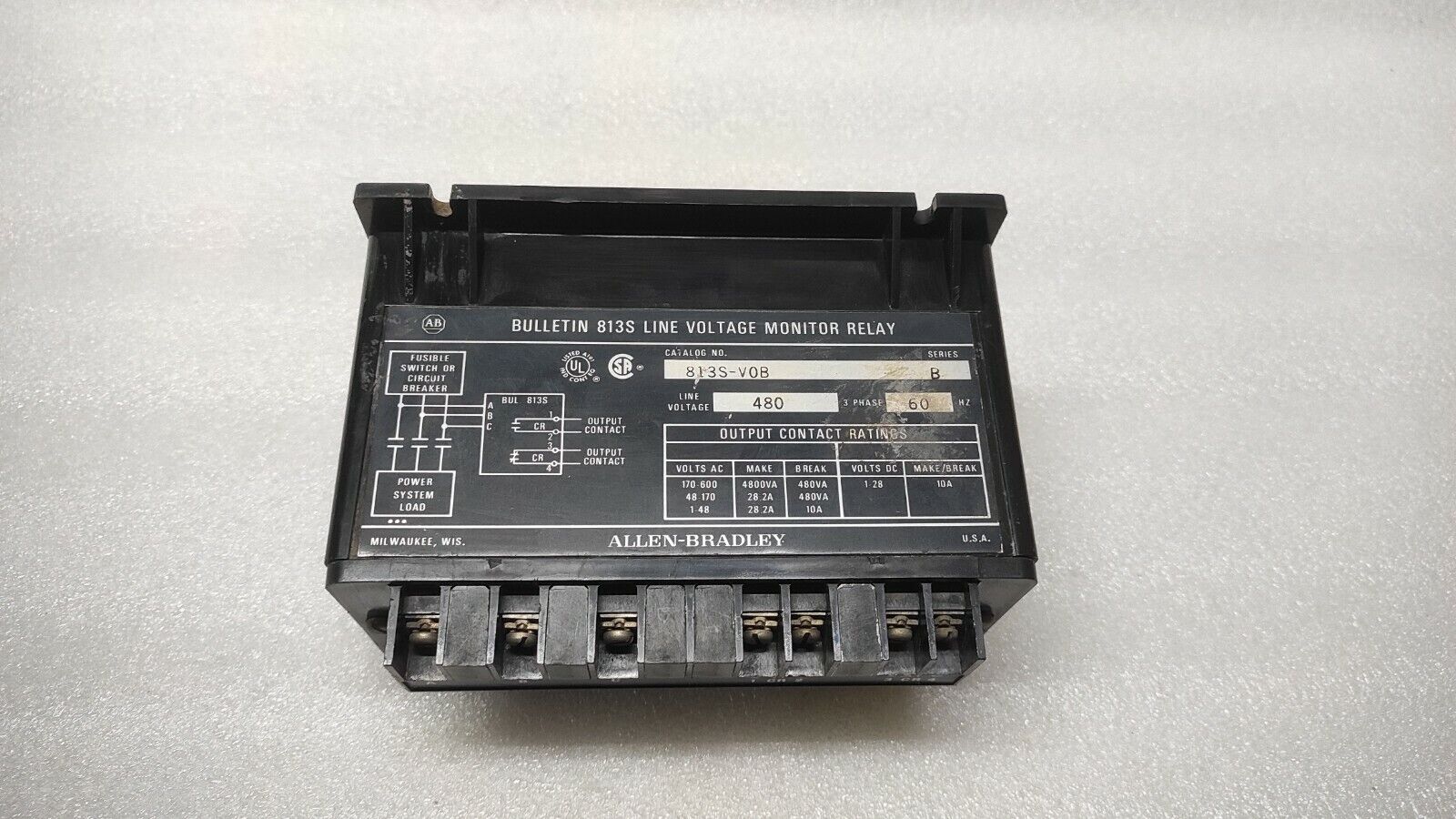 ALLEN BRADLEY CAT 813S-V0B LINE VOLTAGE MONITOR RELAY