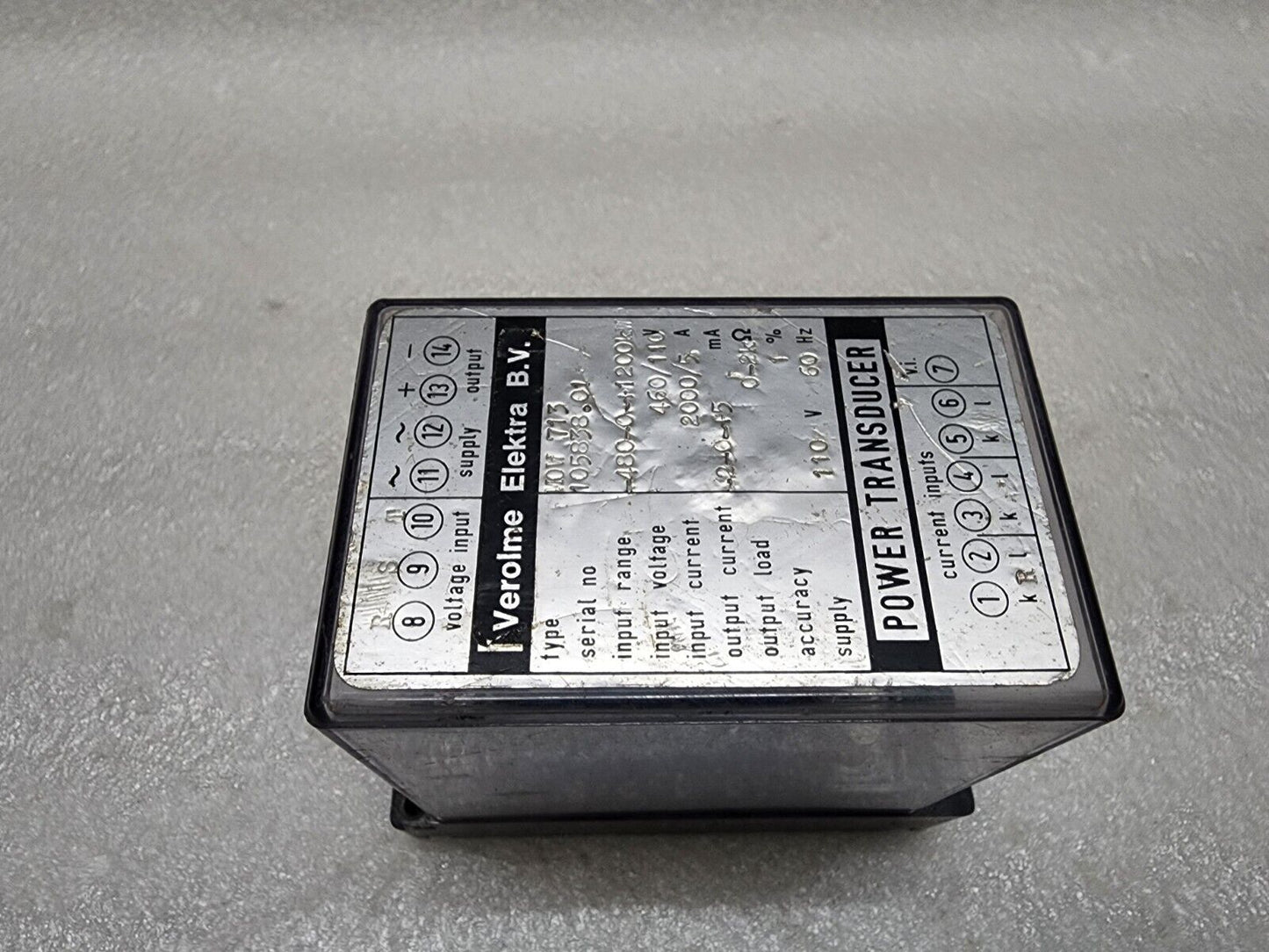 VEROLME ELEKTRA 10V 713 POWER TRANSDUCER 110V