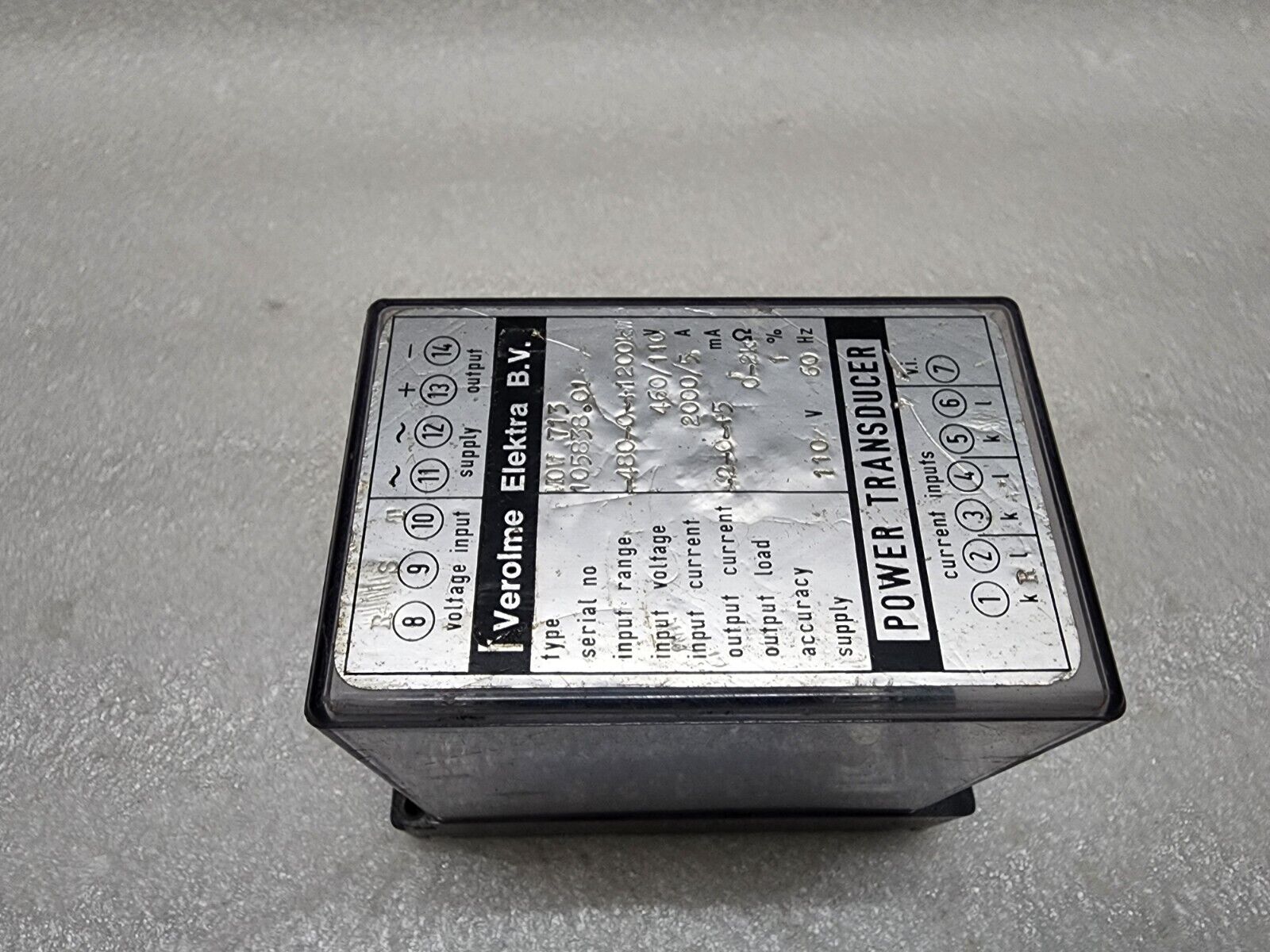 VEROLME ELEKTRA 10V 713 POWER TRANSDUCER 110V