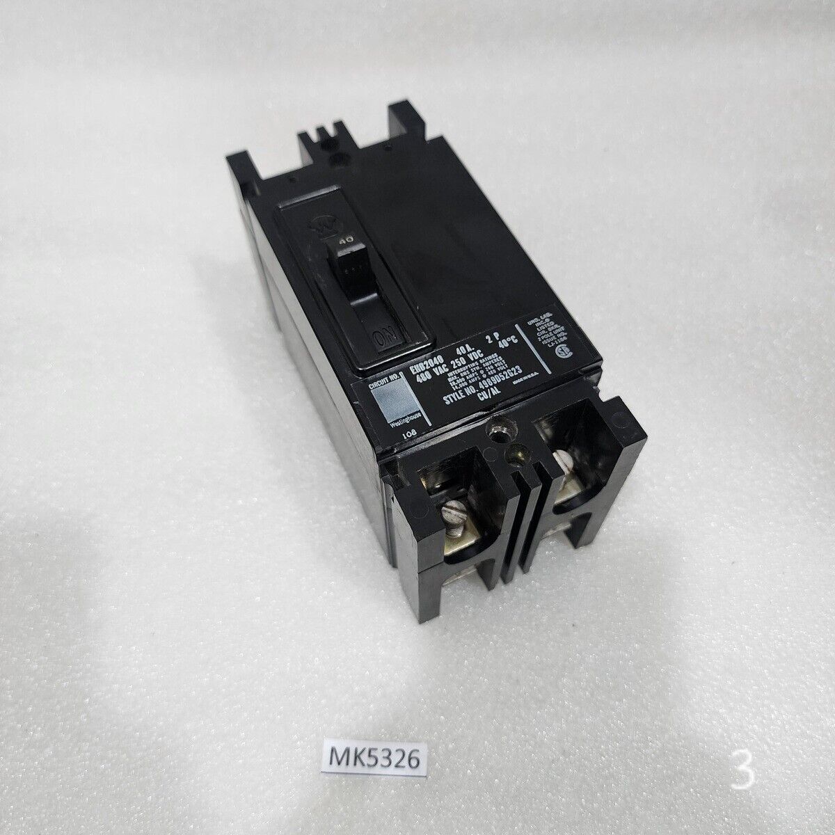 WESTINGHOUSE EHB2040 2-POLE CIRCUIT BREAKER 40A