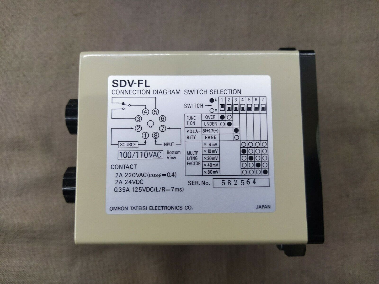 Omron SDV-FL6 Voltage Sensor 100-110V AC SDV-FL
