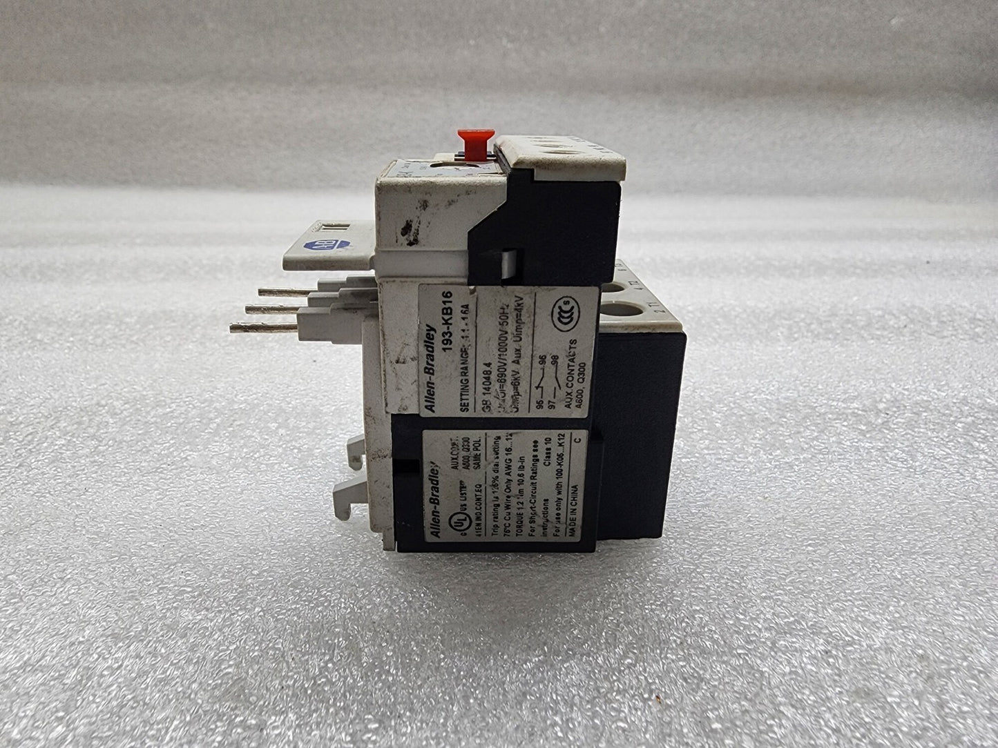 ALLEN BRADLEY CAT 193-KB16 THERMAL OVERLOAD RELAY 1.1-1.6A