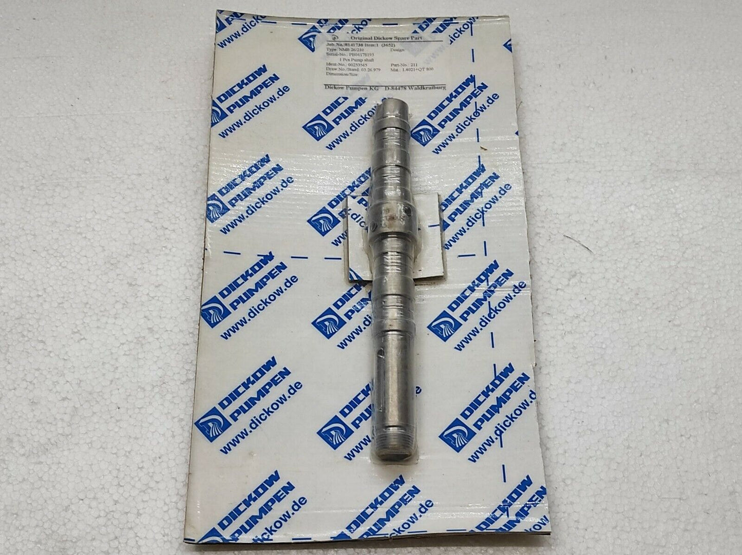 Dickow Pumpen NMB 26/210 Pump Shaft 00253545 211