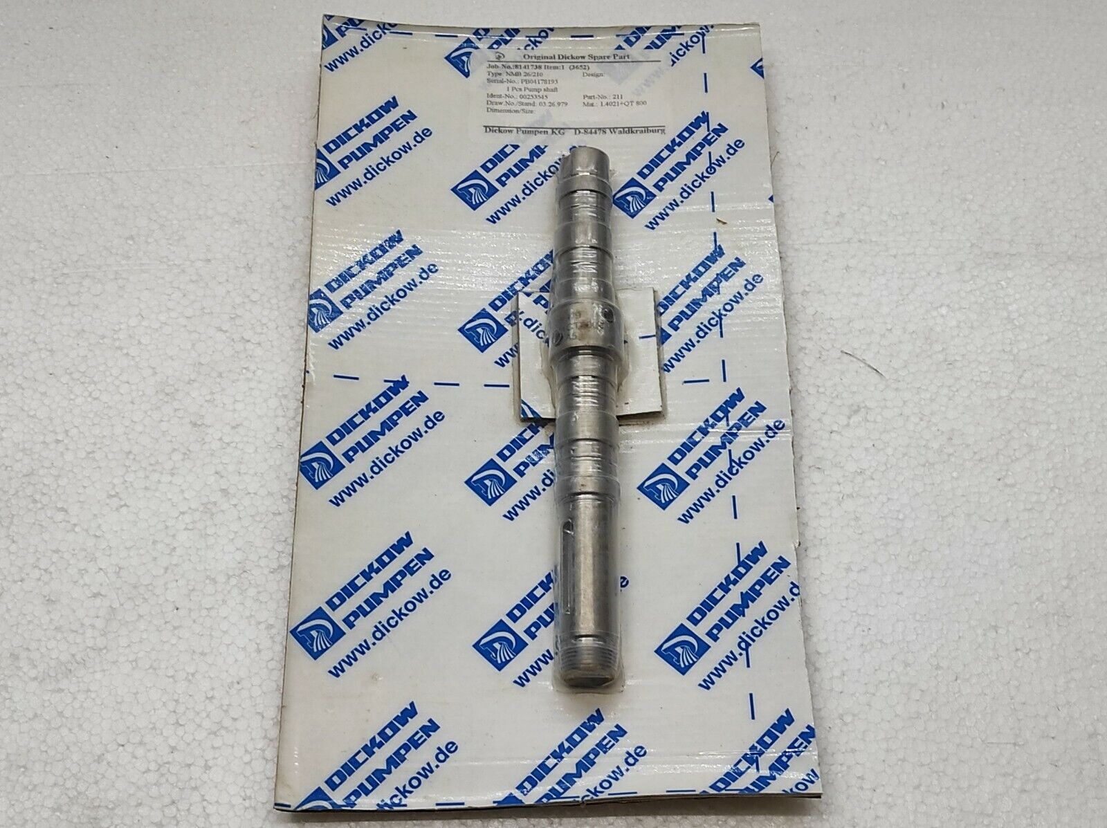 Dickow Pumpen NMB 26/210 Pump Shaft 00253545 211