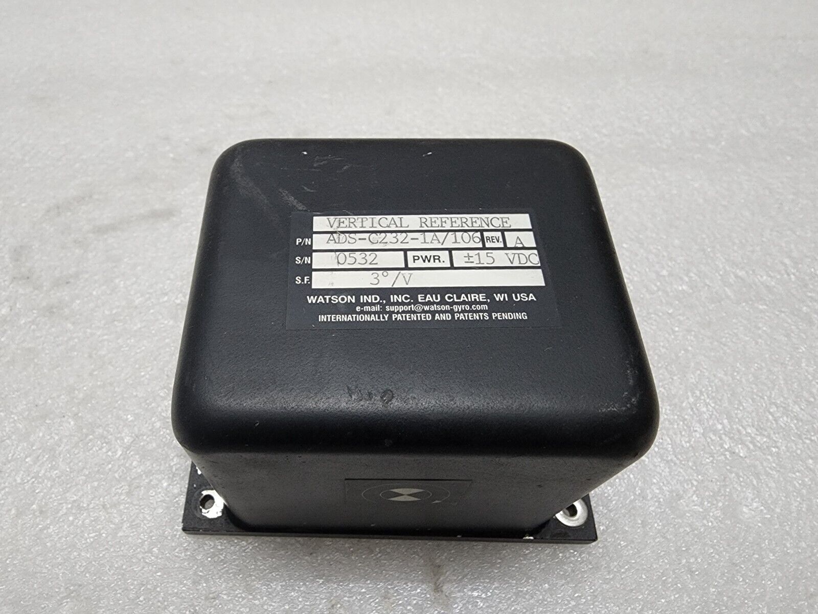 WATSON ADS-C232-1A/106 REV A GYRO SENSOR 15VDC