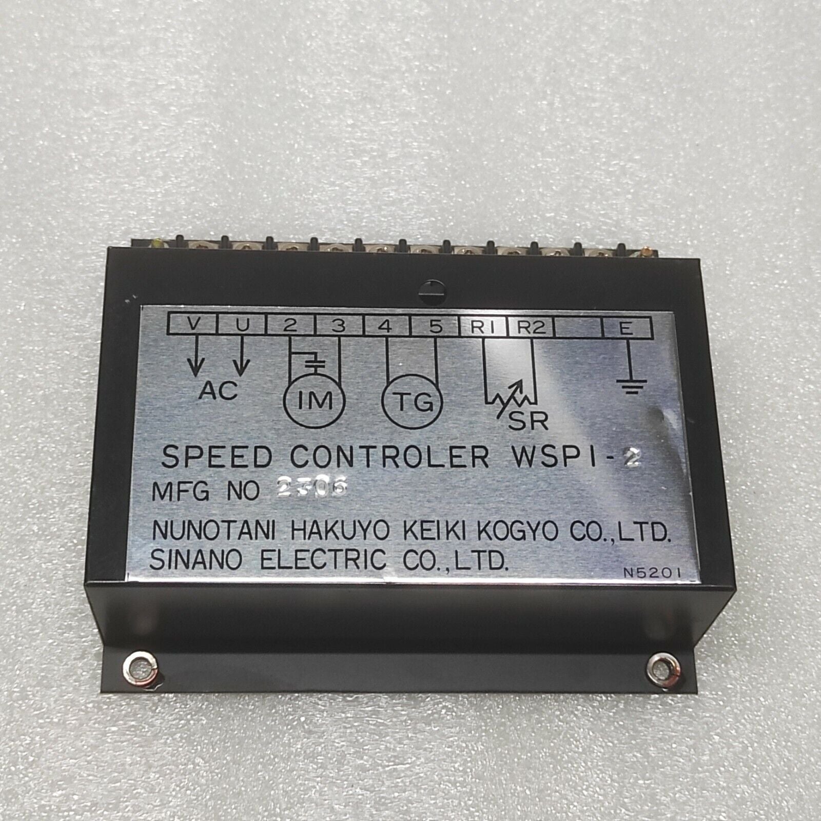 NUNOTANI HAKUYO KEIKI KOGYO WSPI-2 SPEED CONTROLER 2306 SINANO ELECTRIC 