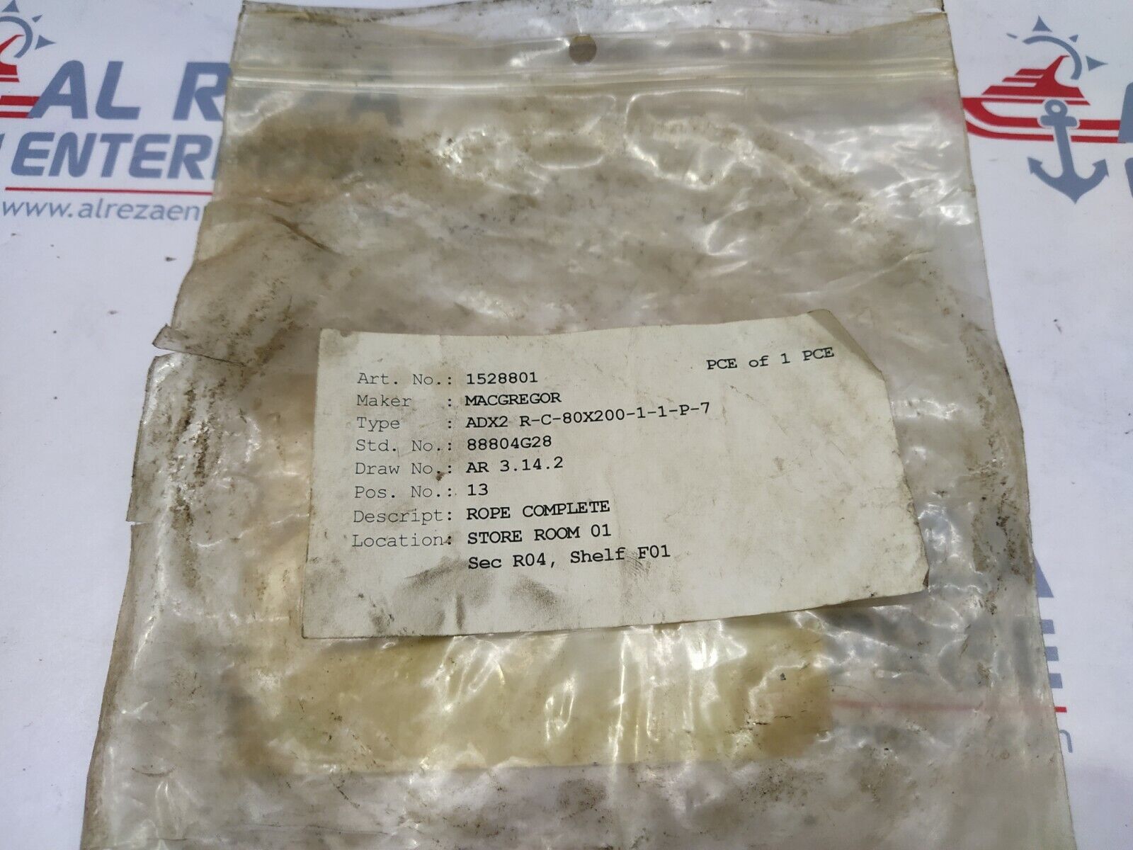 MACGREGOR 1528801 ADX2 ROPE LL 800 KONE KM88804G28