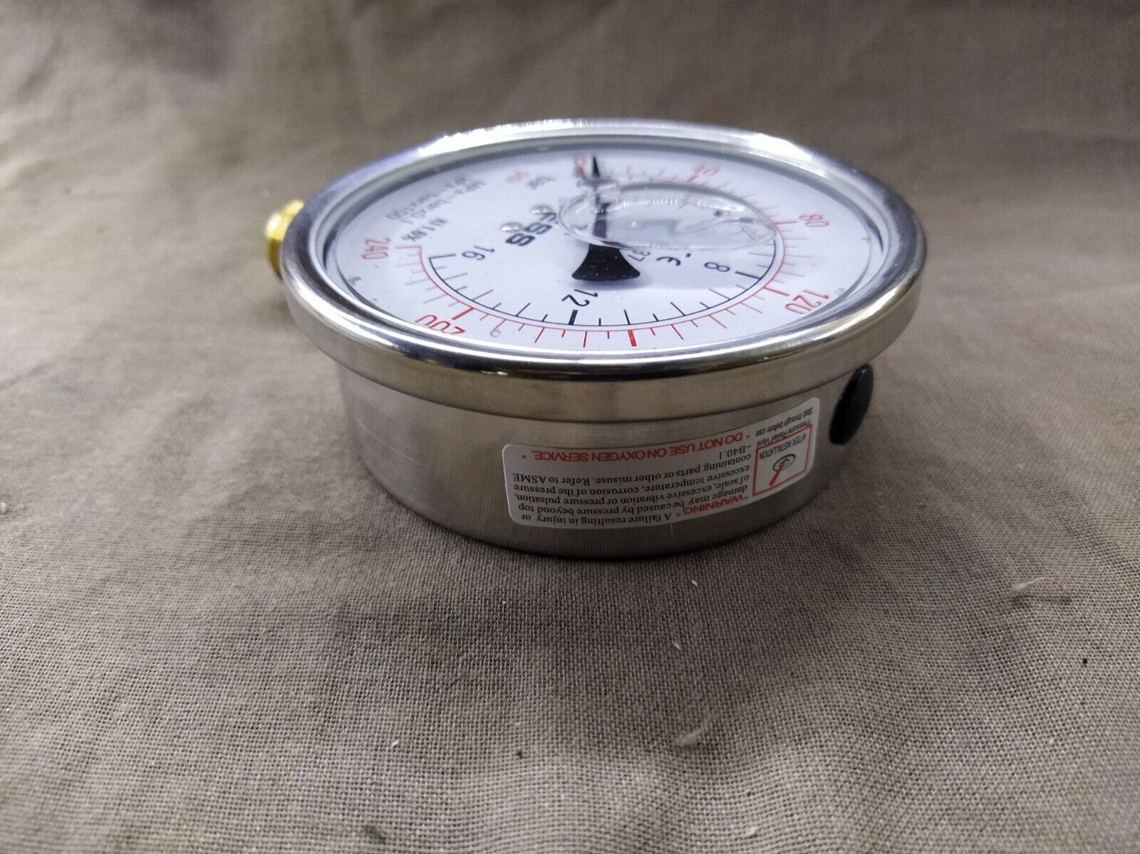 Tess 100D Pressure Gauge 651550-1XLD2 CE EN 837.1 16 BAR 240 PSI 1/2" BSP BM