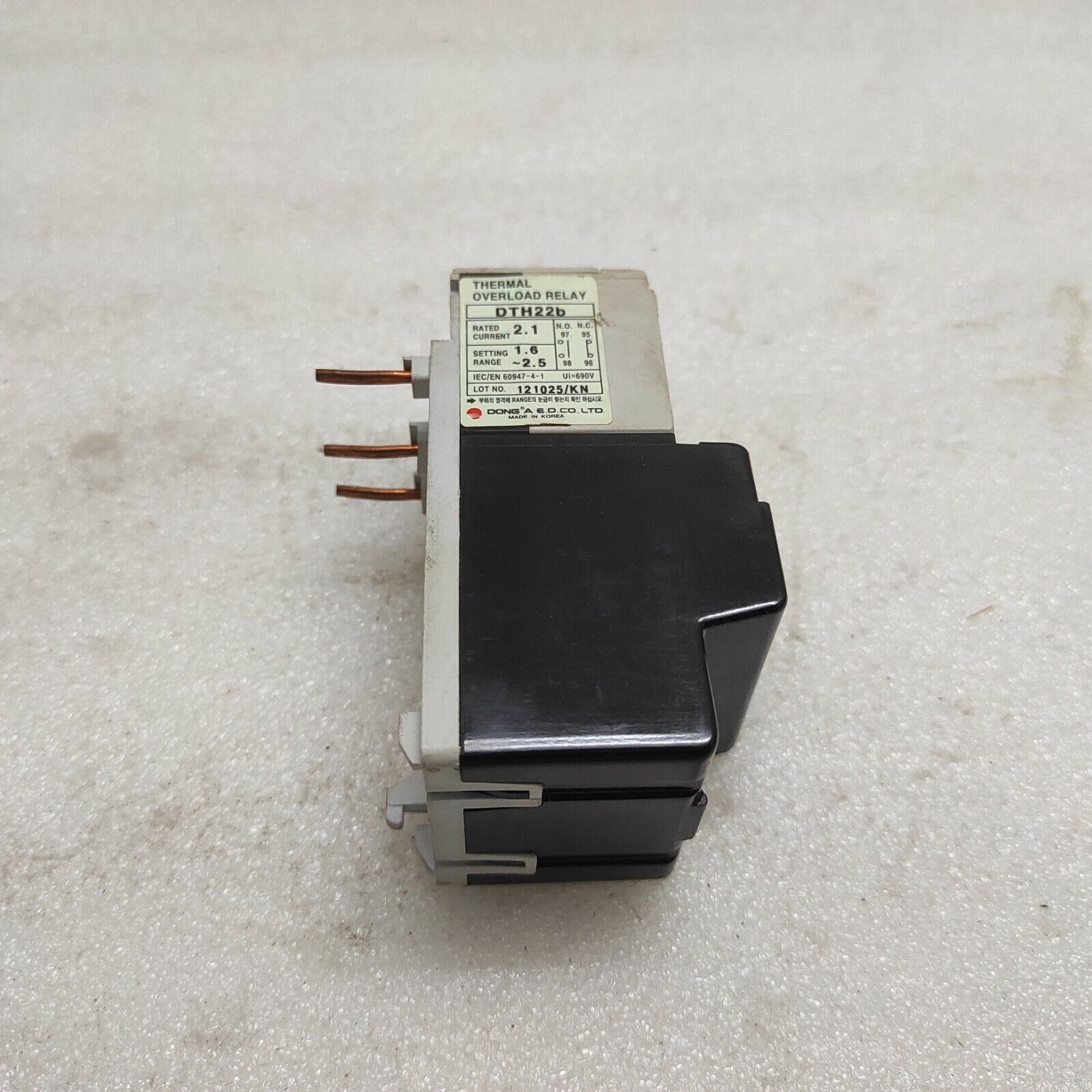 DONG-A ELECTRIC DTH-22B THERMAL OVERLOAD RELAY 1.6-2.5A