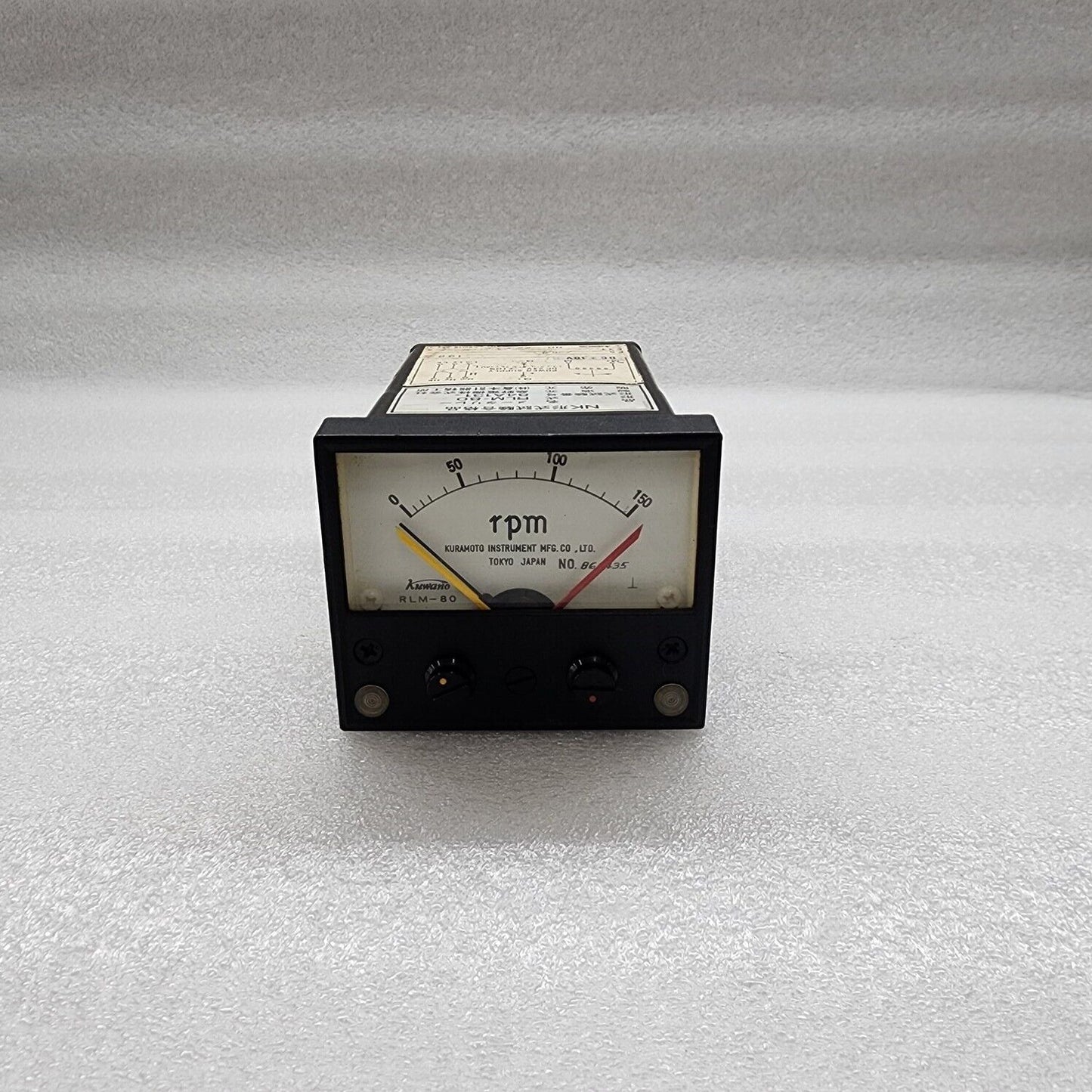KUWANO ELECTRIC RLM-120 RPM METER 84A131 KURAMOTO KEIKI SEIKOSHO