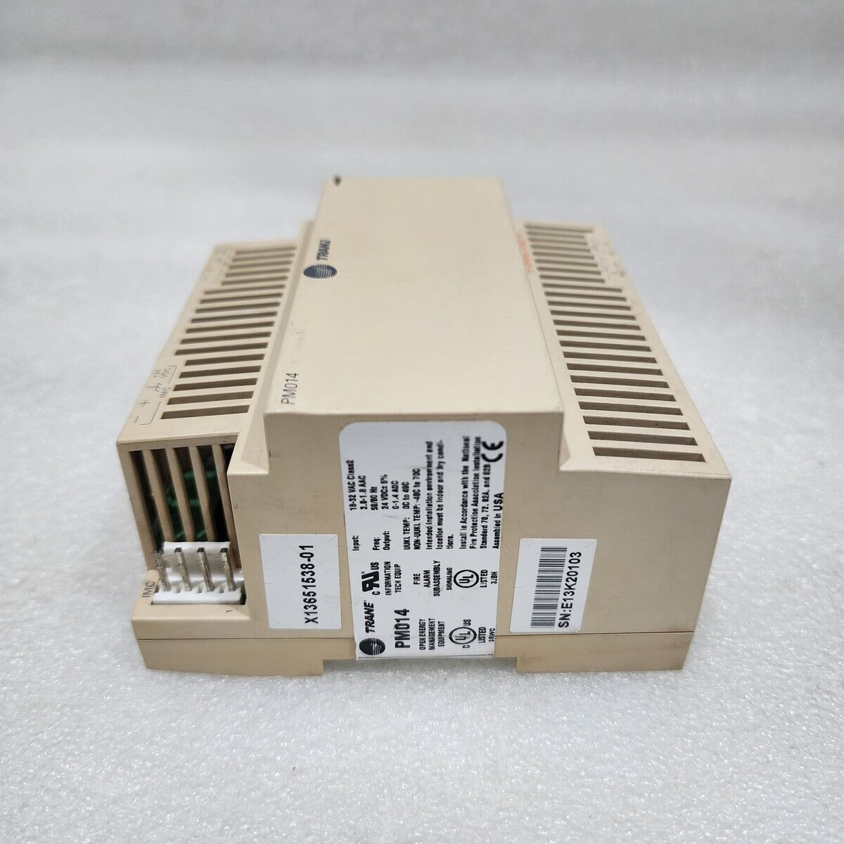 TRANE PM014 POWER SUPPLY MODULE X13651538-01 18-32 VAC