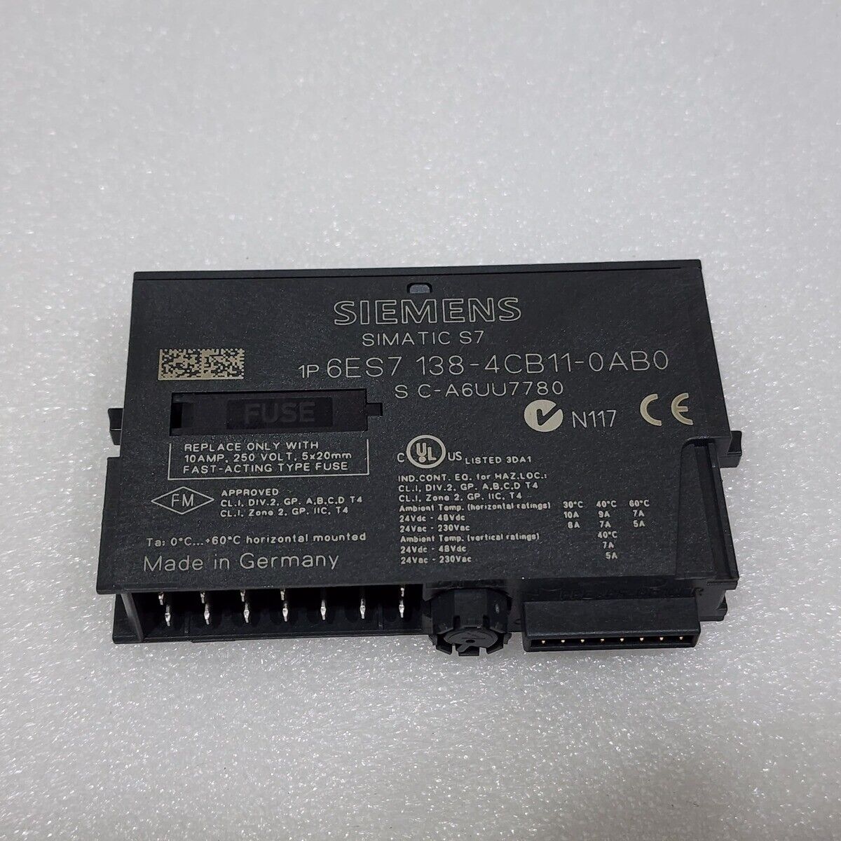 SIEMENS PM-E 6ES7 138-4CB11-0AB0 POWER SUPPLY INTERFACE MODULE