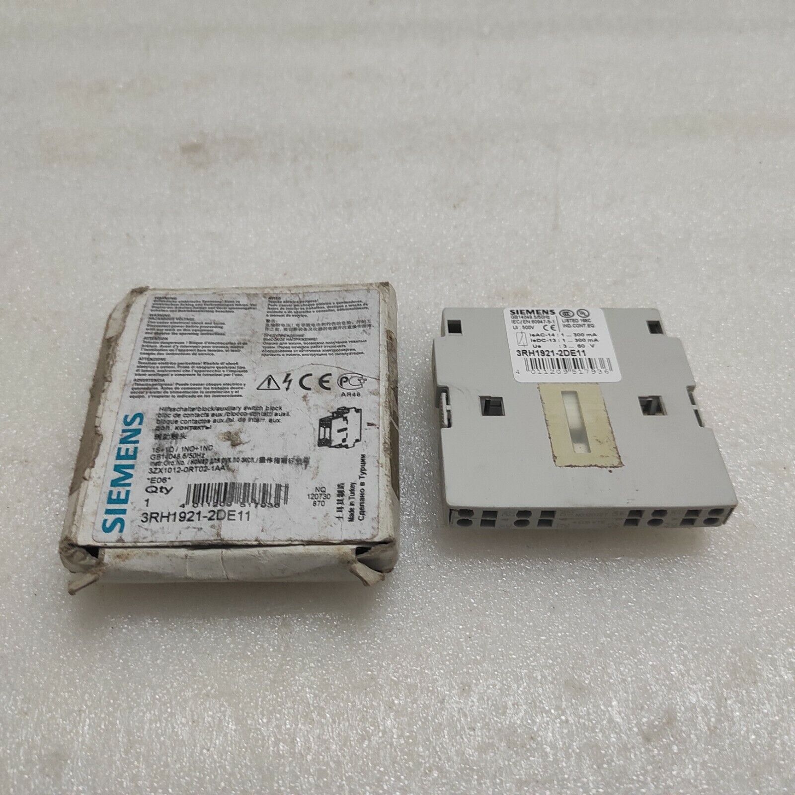 SIEMENS 3RH1921-2DE11 AUXILIARY CONTACT