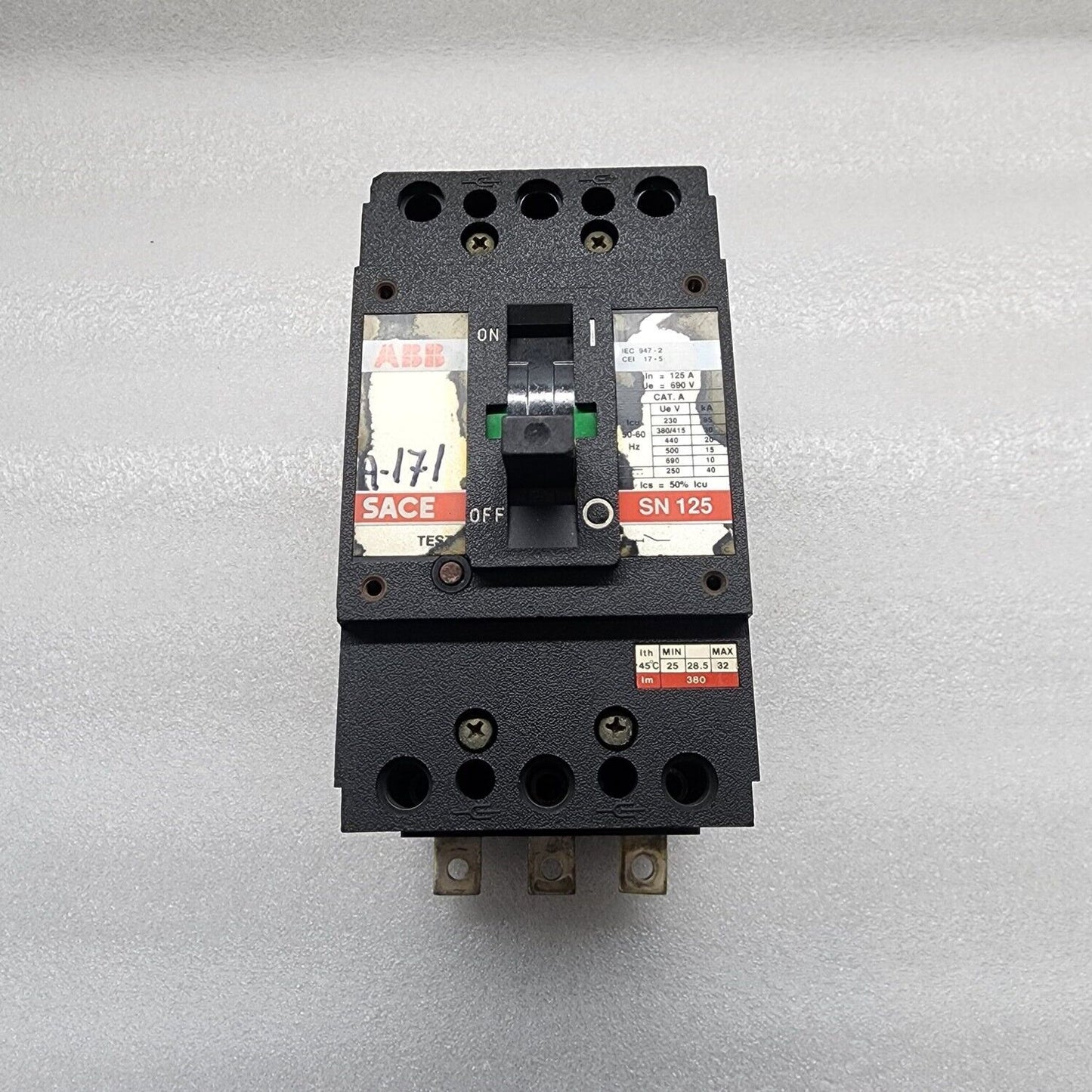 ABB SACE SN125 3-POLE BREAKER 125A