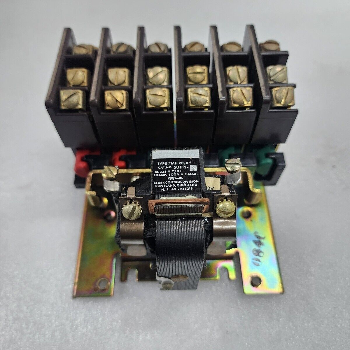 CLARK CONTROL DIVISION 5UF12-2-76 PMF A.C. RELAY BULLETIN 7305 10A 600VAC 5UF12-