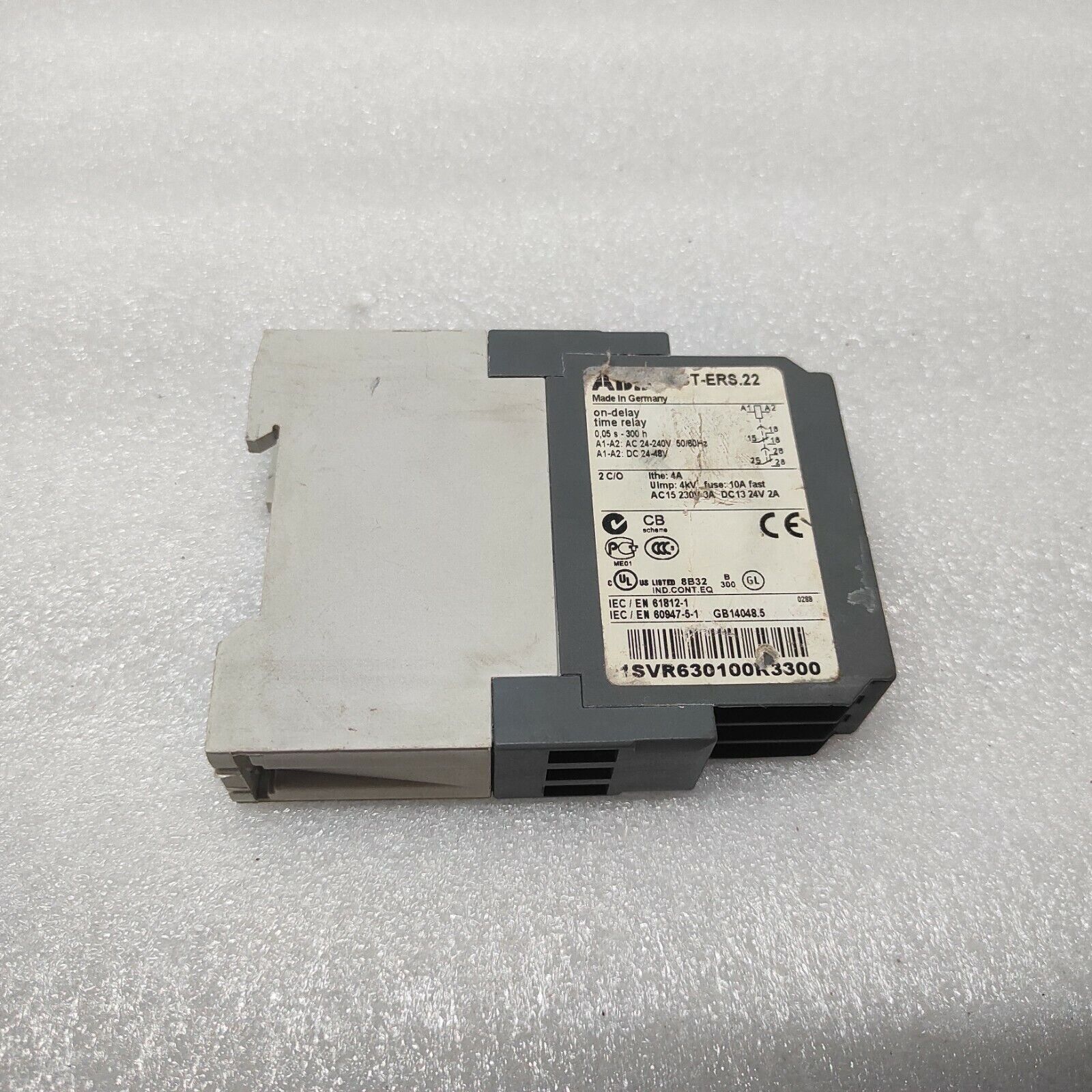 ABB CT-ERS.22 ON DELAY TIME RELAY 1SVR630100R3300 24-240VAC/24-48VDC