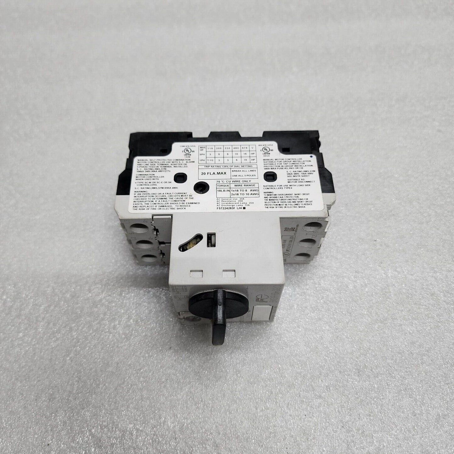 FUJI ELECTRIC BM3RHB-020 MANUAL MOTOR STARTER 14-20A