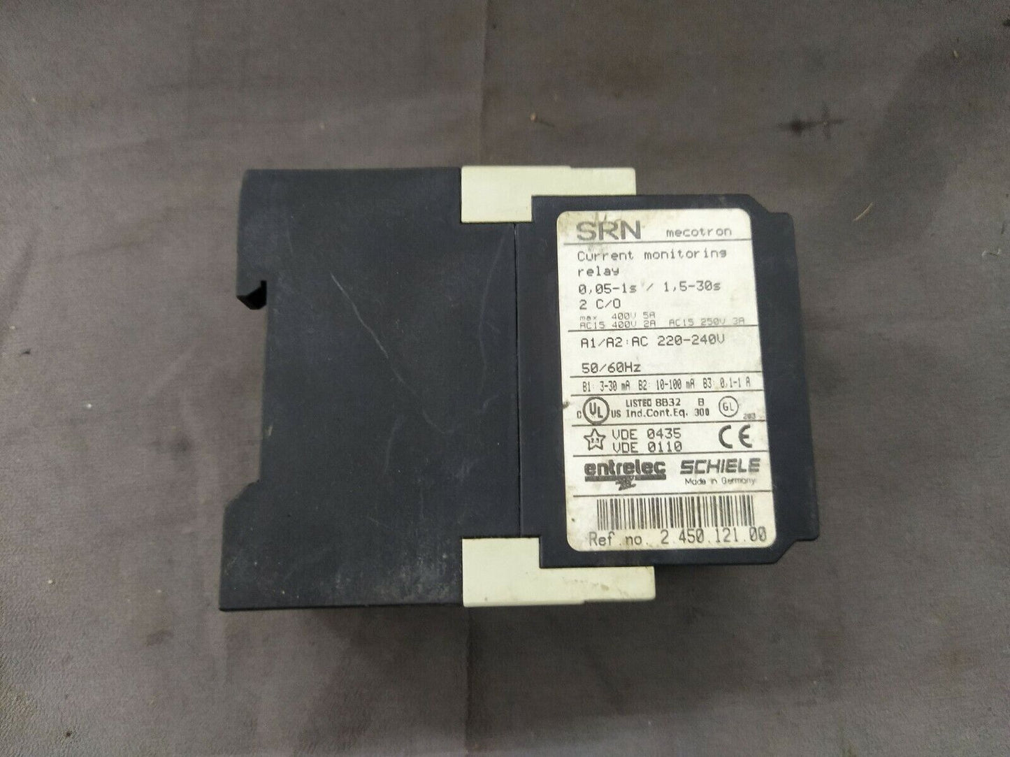 Schiele SRN Mecotron 2-450-121-00 Current Monitoring Relay 220-240V 0.05-1s / 1.