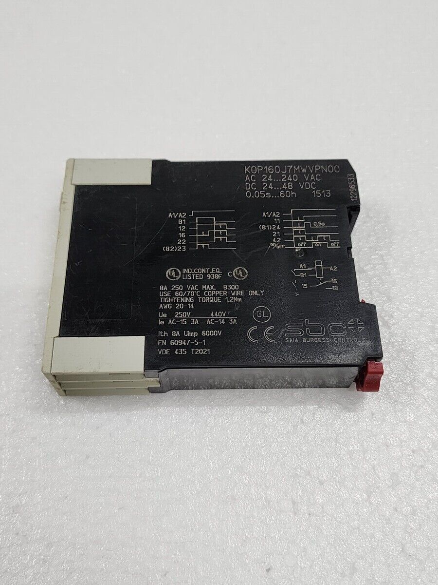 SAIA BURGESS CONTROL K0P160J7MWVPN00 TIMER RELAY 20-240VAC/24-48VDC