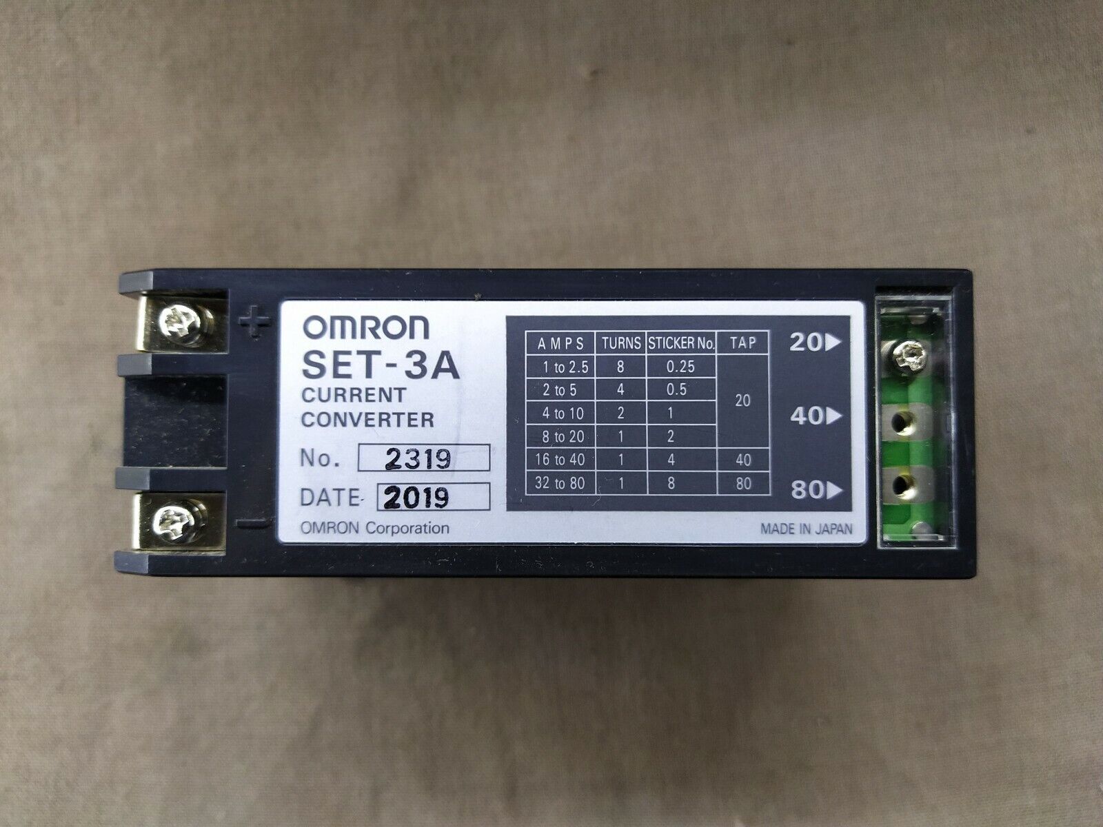 Omron SET-3A Current Converter 1-80A