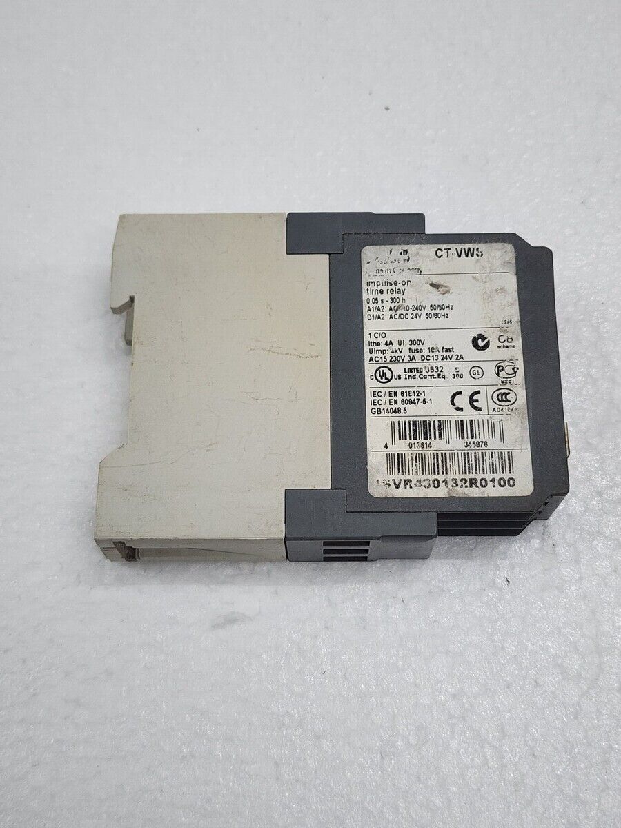 ABB CT-VWS IMPULSE ON TIME RELAY 110-240VAC / 24V AC-DC 1SVR430132R0100