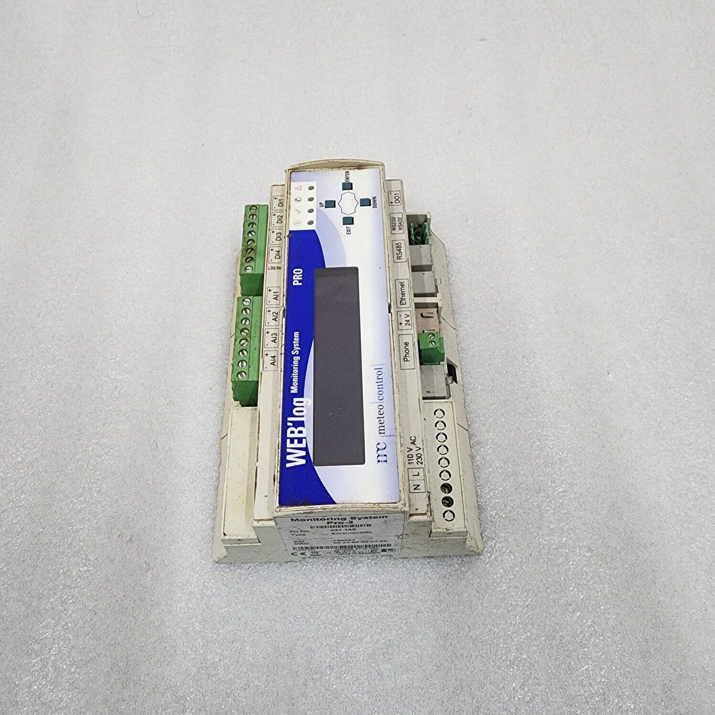 MATEO CONTROL WEBLOG PRO-2 MONITORING SYSTEM 421.148 ETHERNET/DSL 110-230V