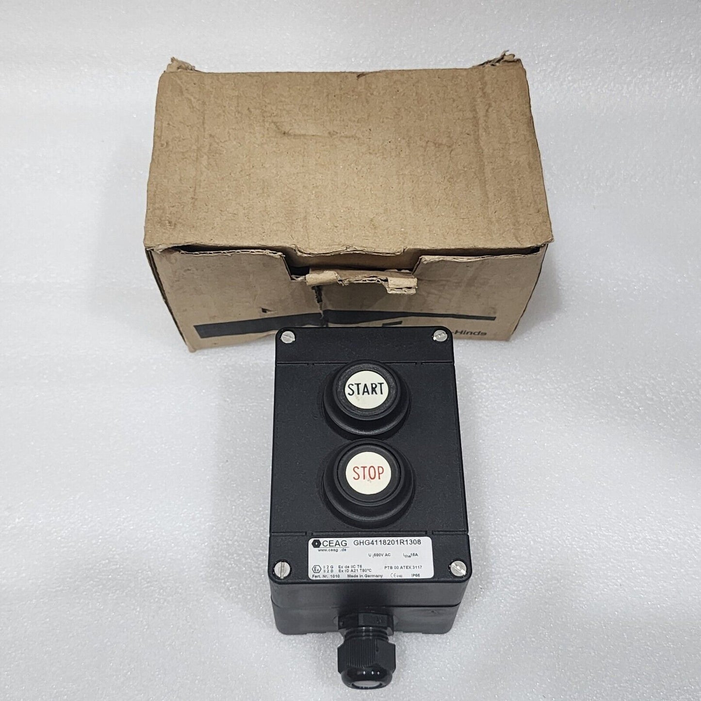 CEAG GHG4118201R1308 PUSH BUTTON STATION M20 1NO/1NC EATON