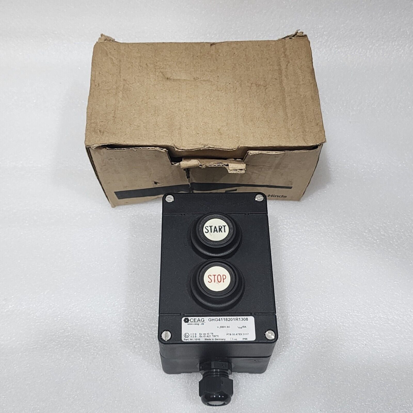 CEAG GHG4118201R1308 PUSH BUTTON STATION M20 1NO/1NC EATON