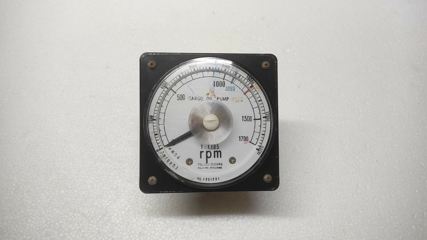 TSUJIDO SEISAKU PRESSURE RPM INDICATOR CARGO OIL PUMP FUJISAWA HIROSHIMA