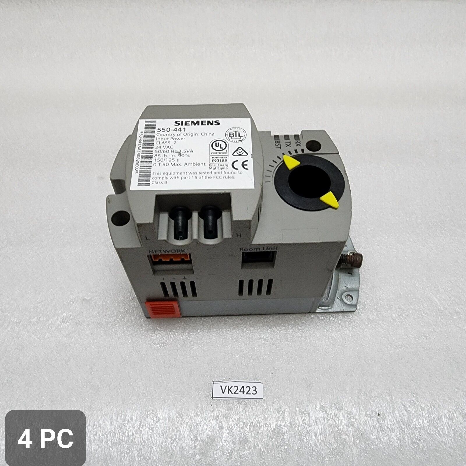 SIEMENS 550-441 BACNET ATEC ACTUATING TERMINAL EQUIPMENT 24V