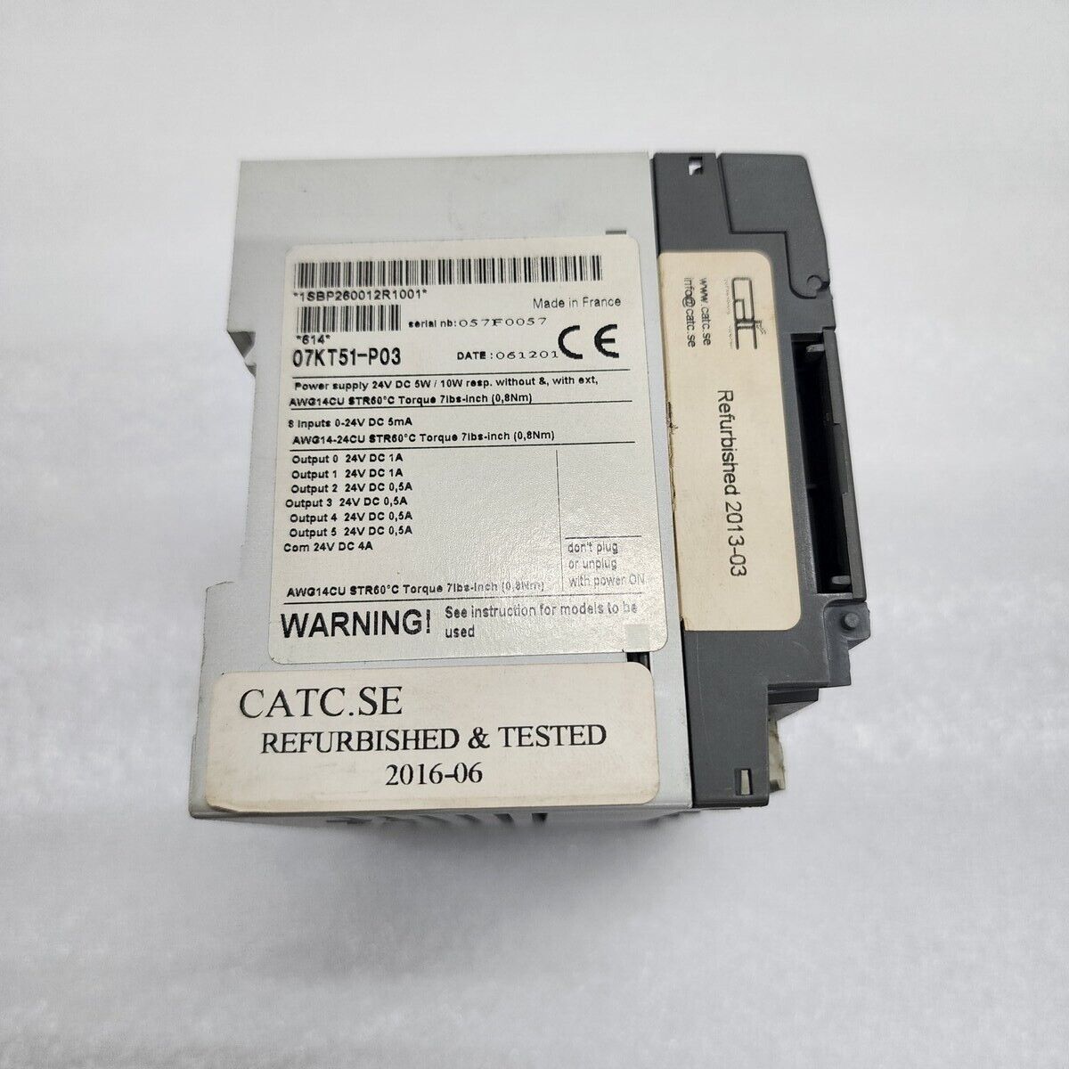 ABB 07KT51-P03 I/O UNIT REMOTE BINARY CONFIGURABLE 1SBP260012R1001