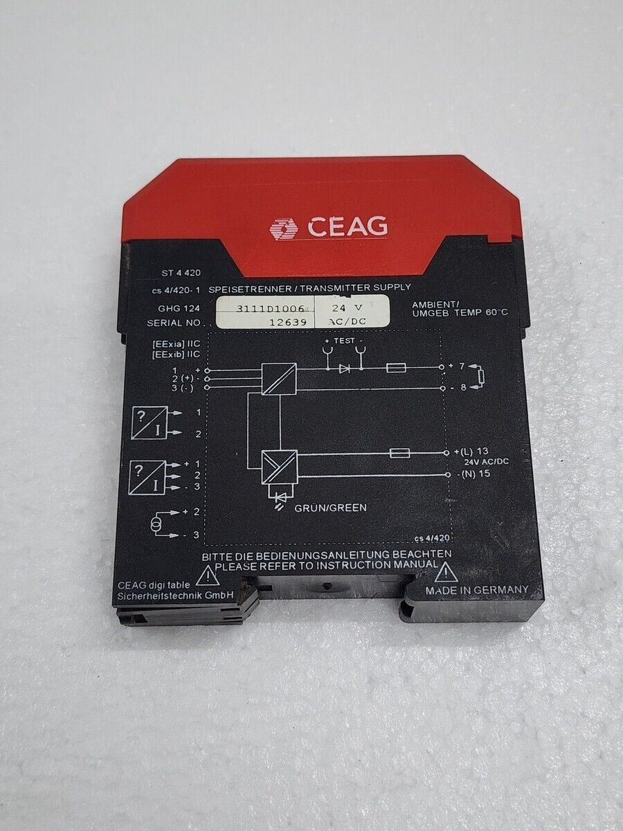 COOPER CROUSE-HINDS GHG 124 3111D1006 TRANSMITTER SUPPLY 24V ST 4 420