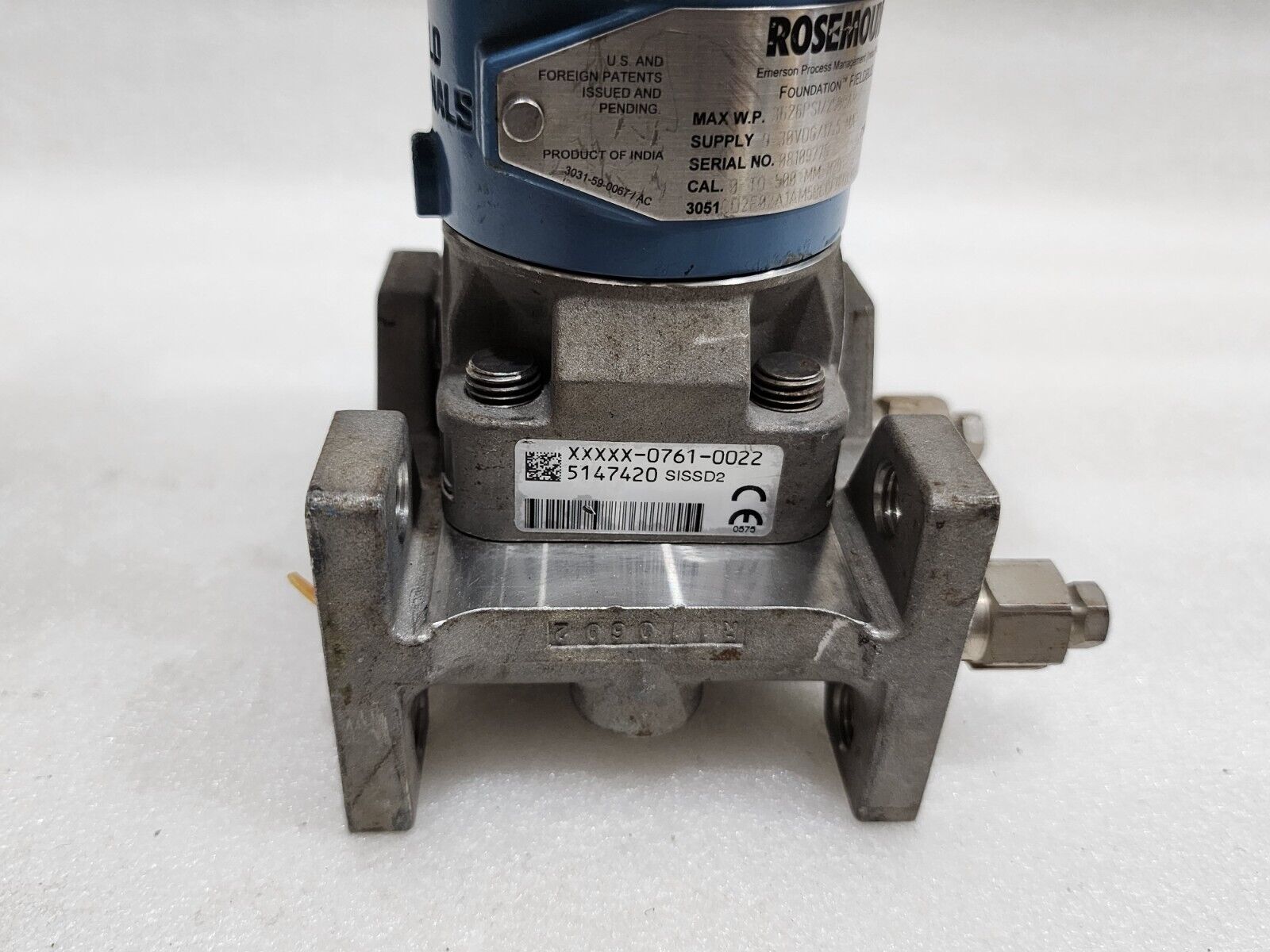 ROSEMOUNT 3051 PRESSURE TRANSMITTER 3626 PSI/ 250BAR 9-30VDC