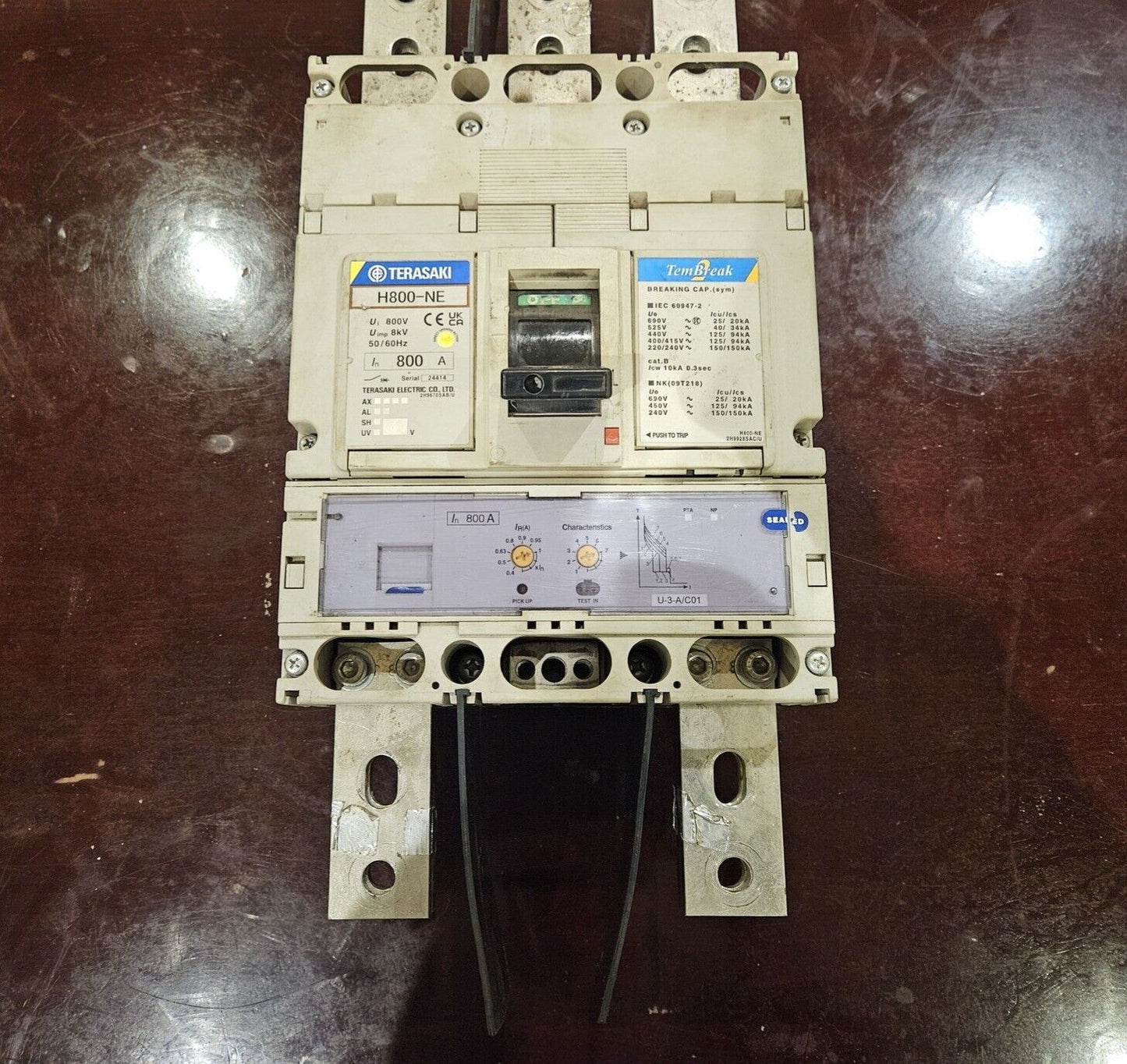 TERASAKI H800-NE 3-POLE CIRCUIT BREAKER 800A