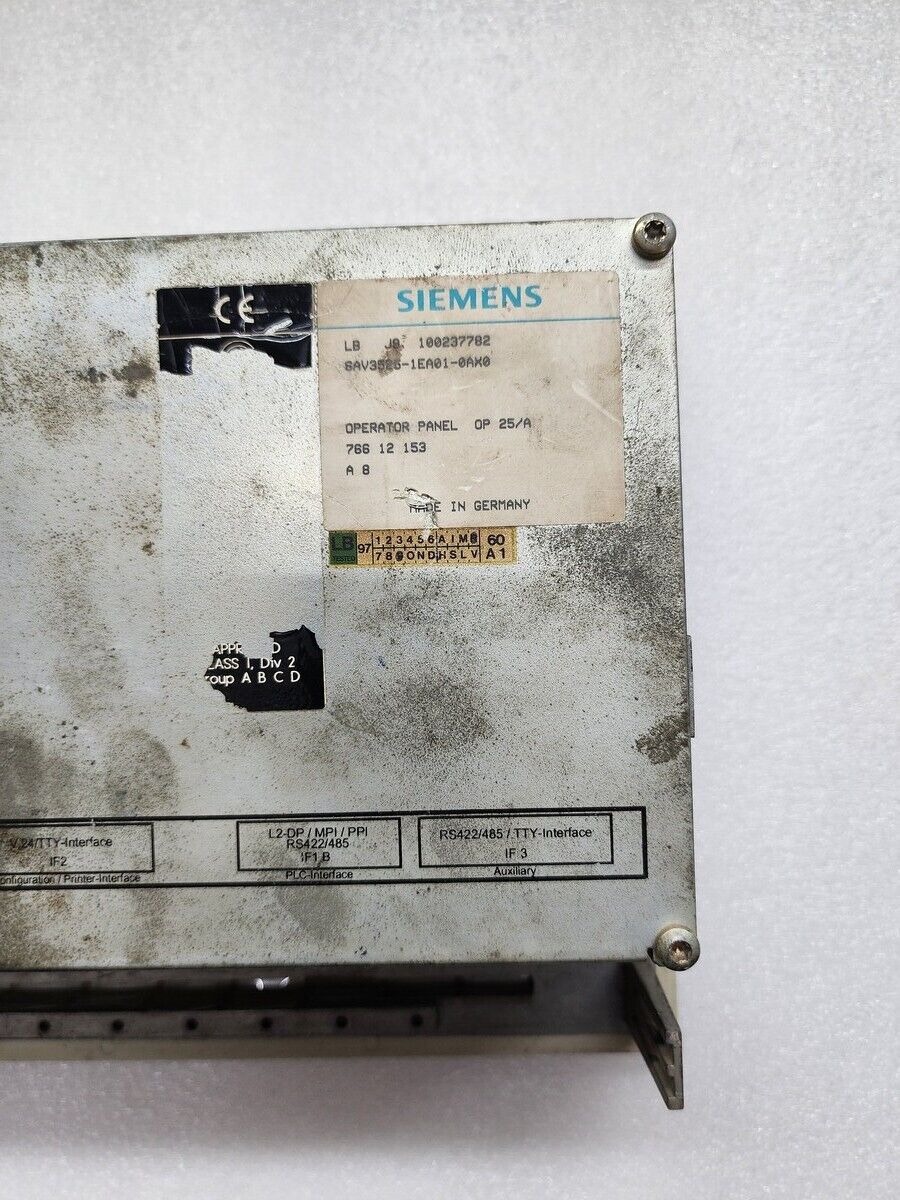 SIEMENS 6AV3525-1EA01-0AX0 SIMATIC HMI OPERATOR PANEL  OP 25/A DISPLAY BROKEN