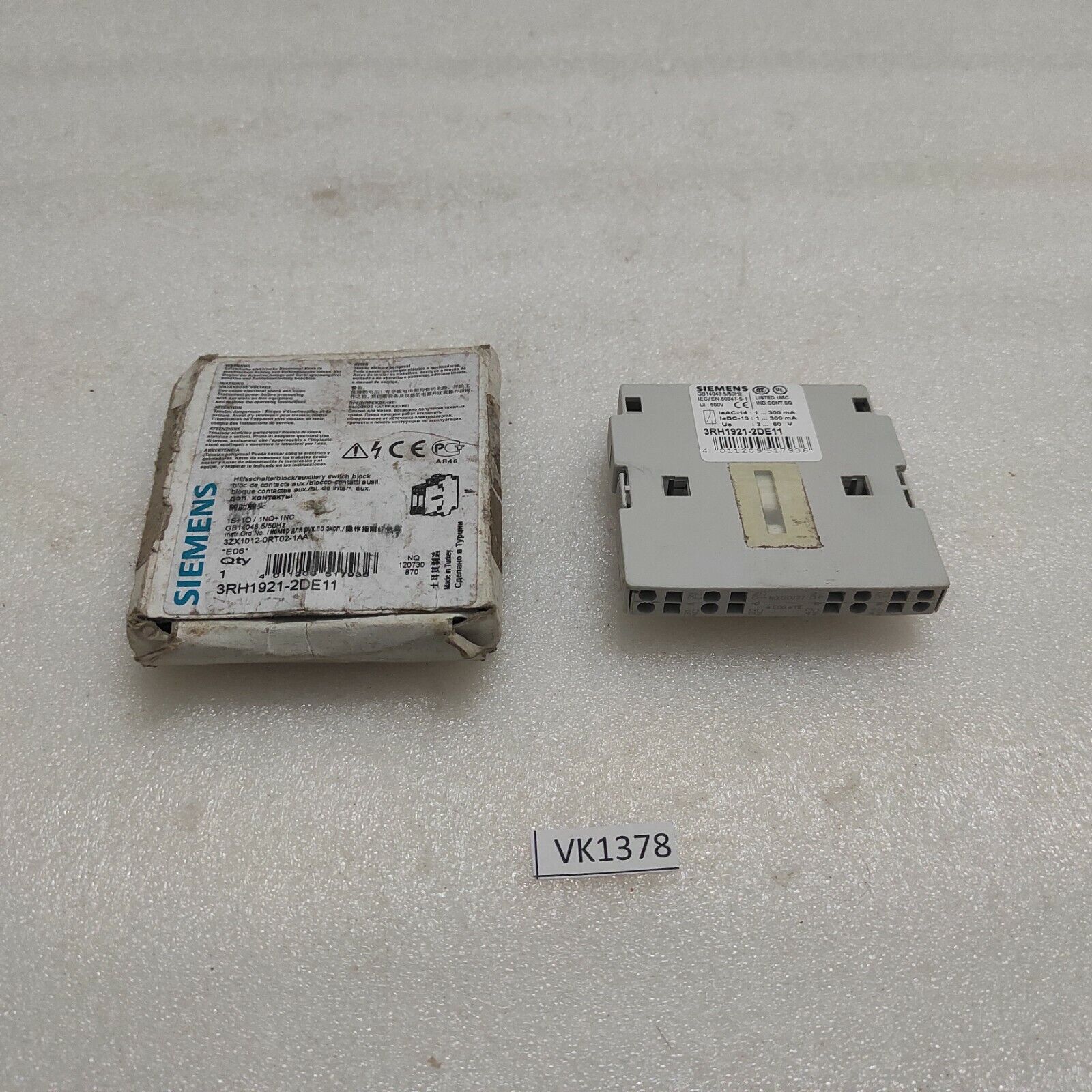 SIEMENS 3RH1921-2DE11 AUXILIARY CONTACT