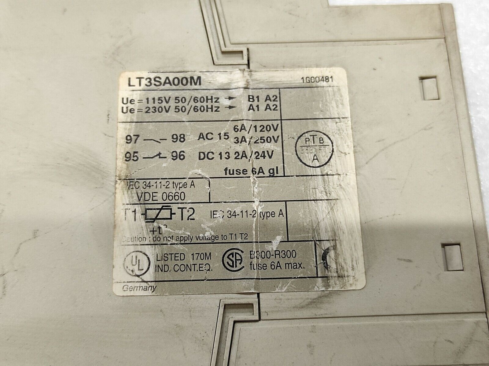 TELEMECANIQUE LT3SA00M PTC PROBE RELAY 115V/230V