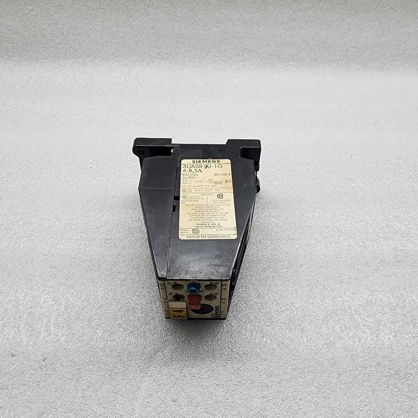 SIEMENS 3UA59 00-1G SOLID STATE OVERLOAD RELAY 4-6.3A