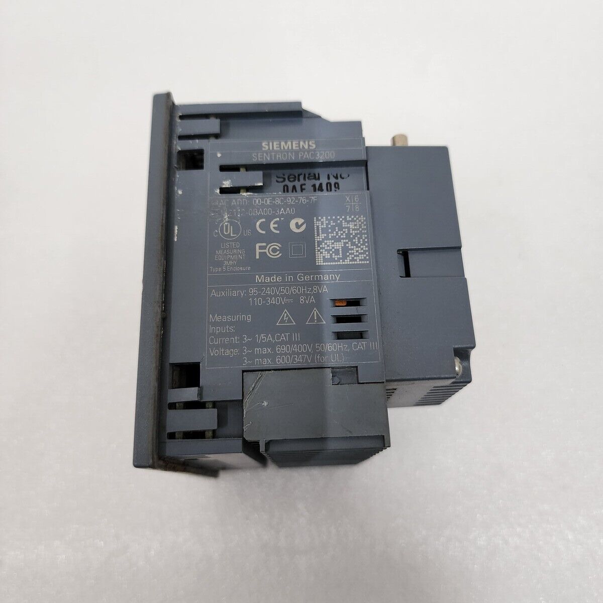 SIEMENS 7KM2112-0BA00-3AA0 ENERGY METER  PAC3200 240V WITH 7KM9300-0AB00-0AA0