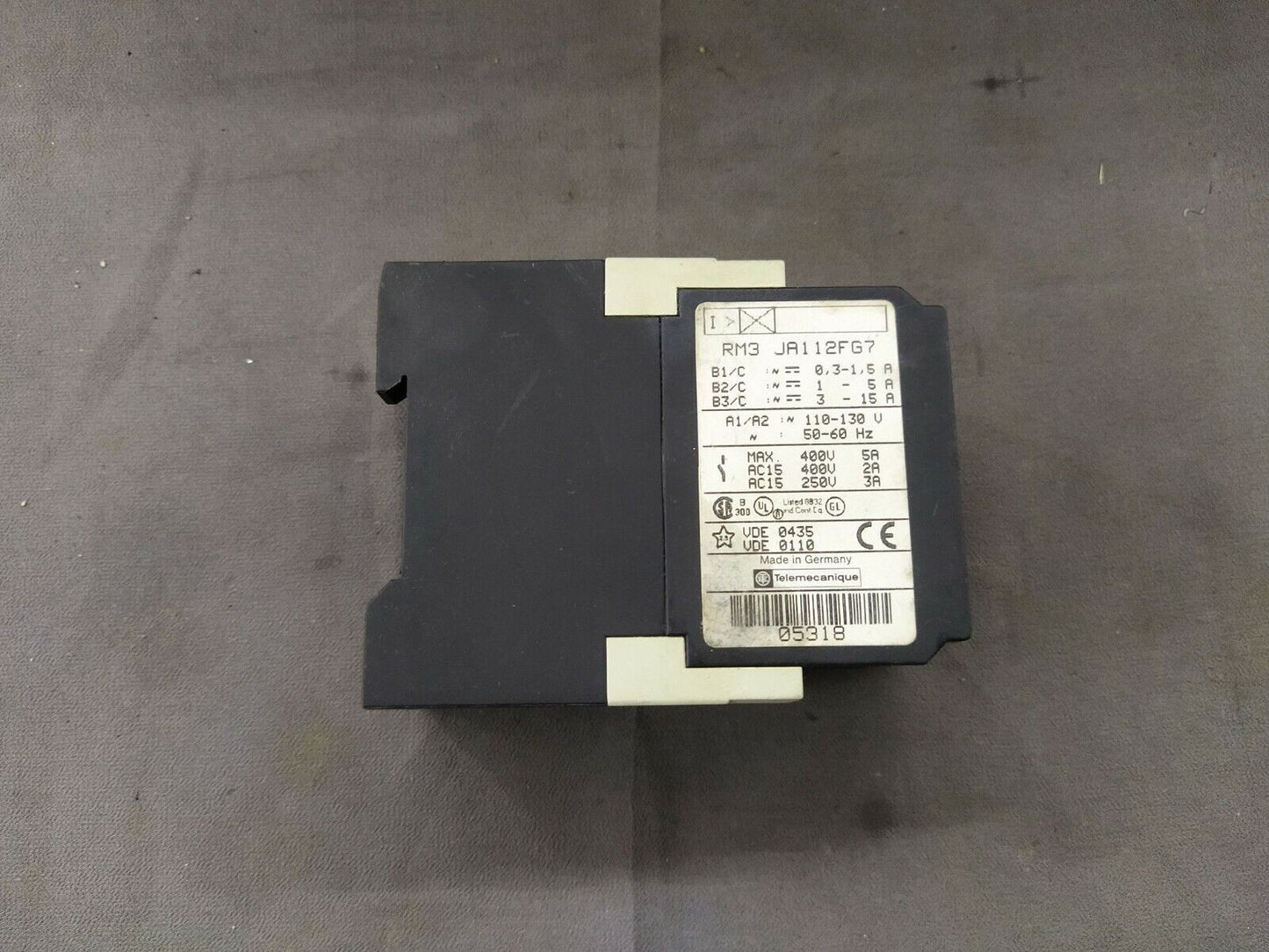 Telemecanique RM3 JA112FG7 Current Measurement Relay 05318 110-130V RM3JA112FG7