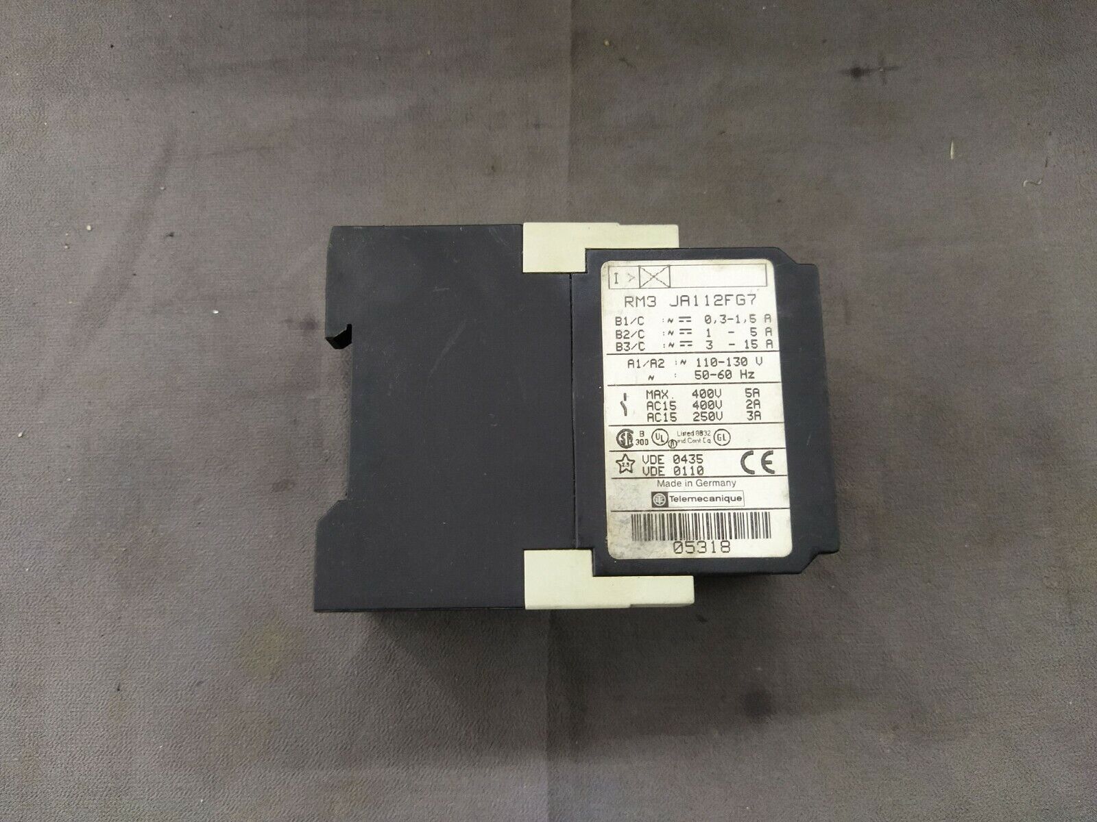 Telemecanique RM3 JA112FG7 Current Measurement Relay 05318 110-130V RM3JA112FG7
