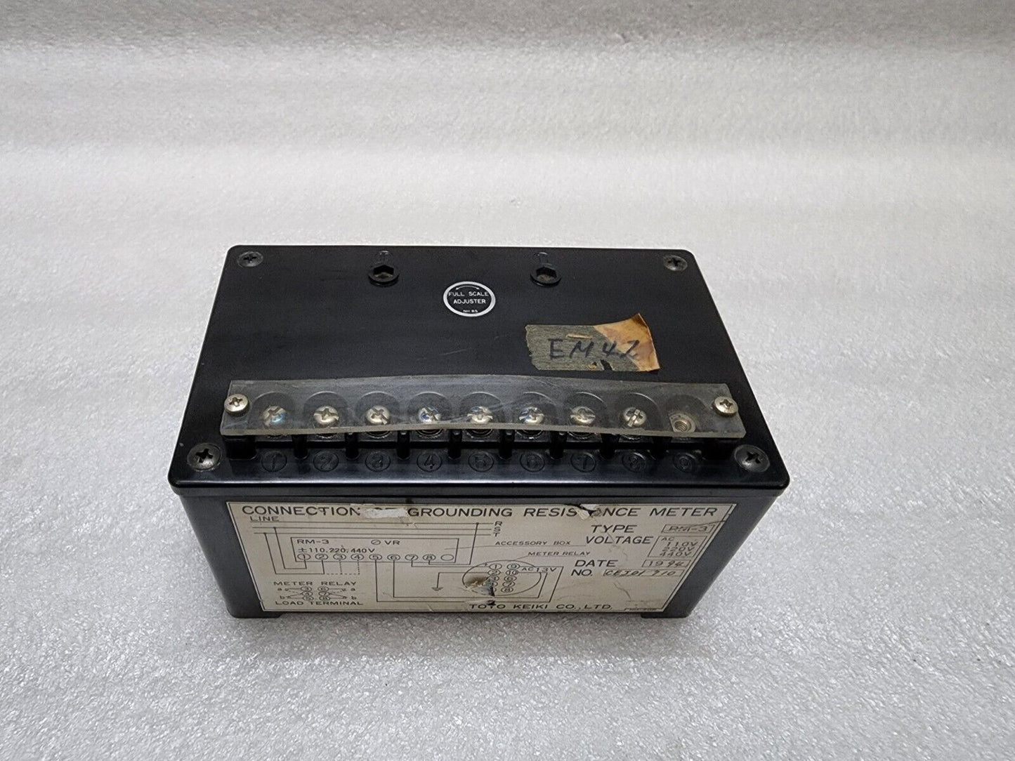 TOYO KEIKI RM-3 CONNECTION GROUNDING RESISTANCE MONITOR 110-220-440V